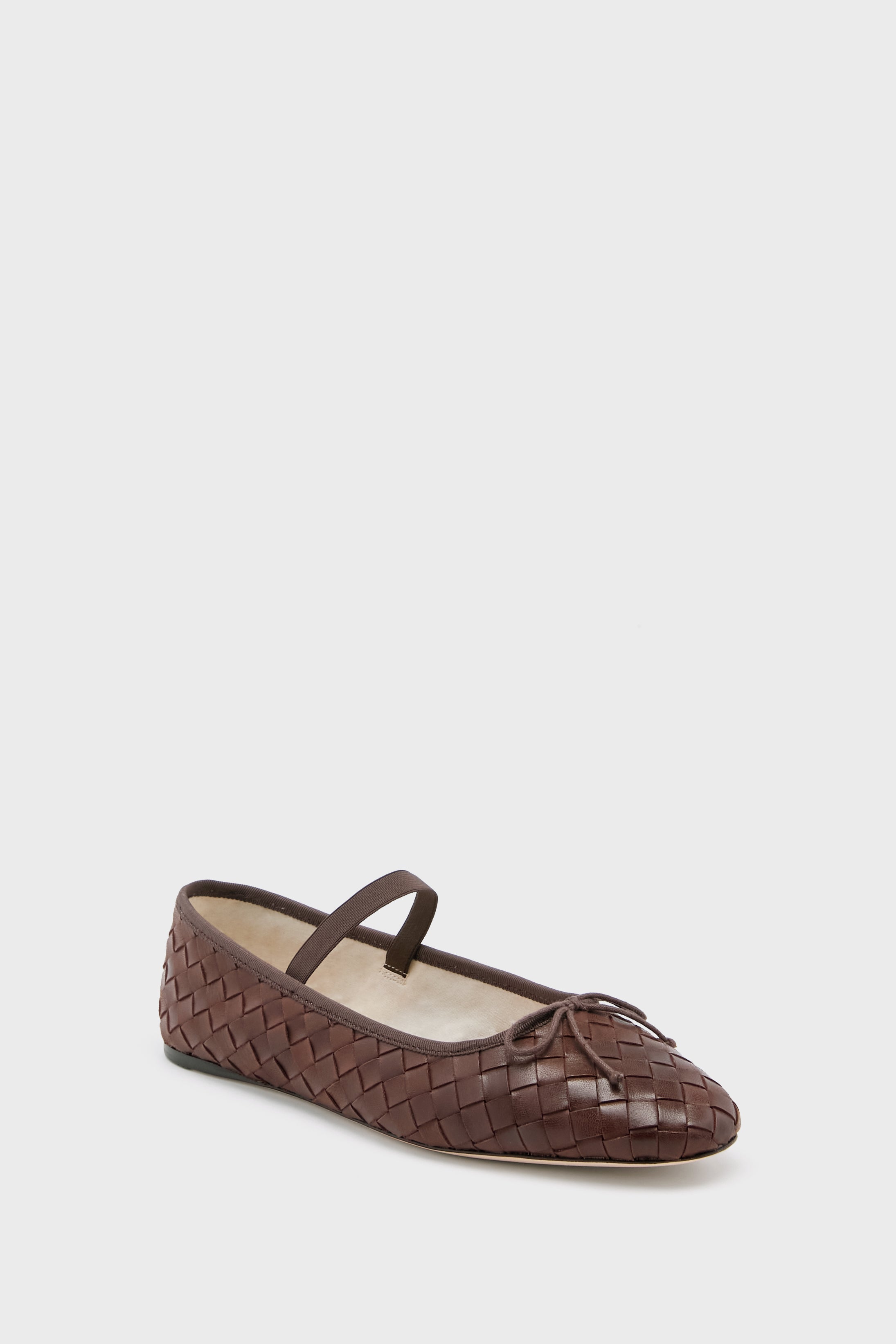 Espresso Woven Leather Leonie Flats-Charming Tale Store