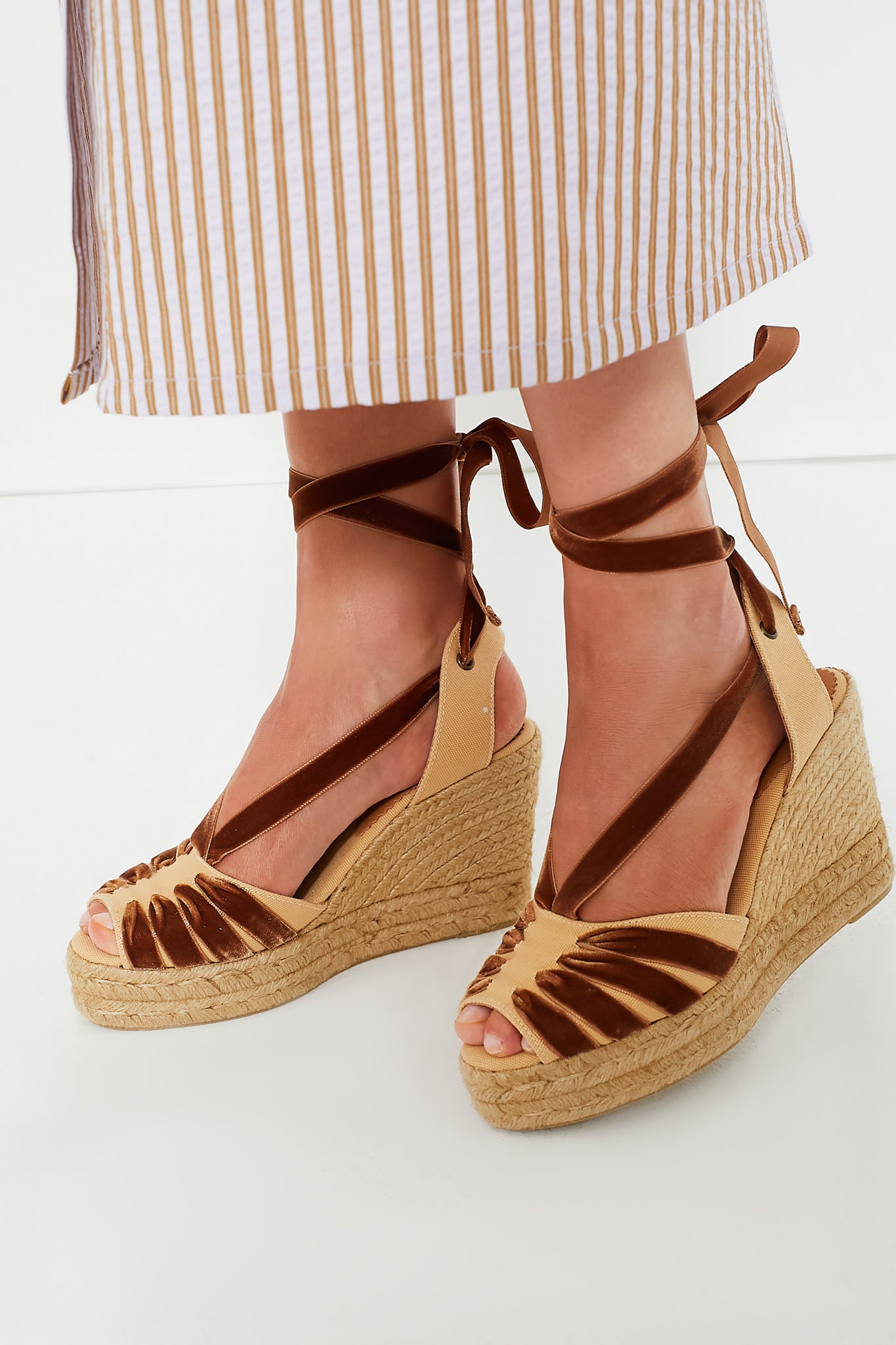 Honey and Gold High Catalina Dali Espadrilles-Charming Tale Store