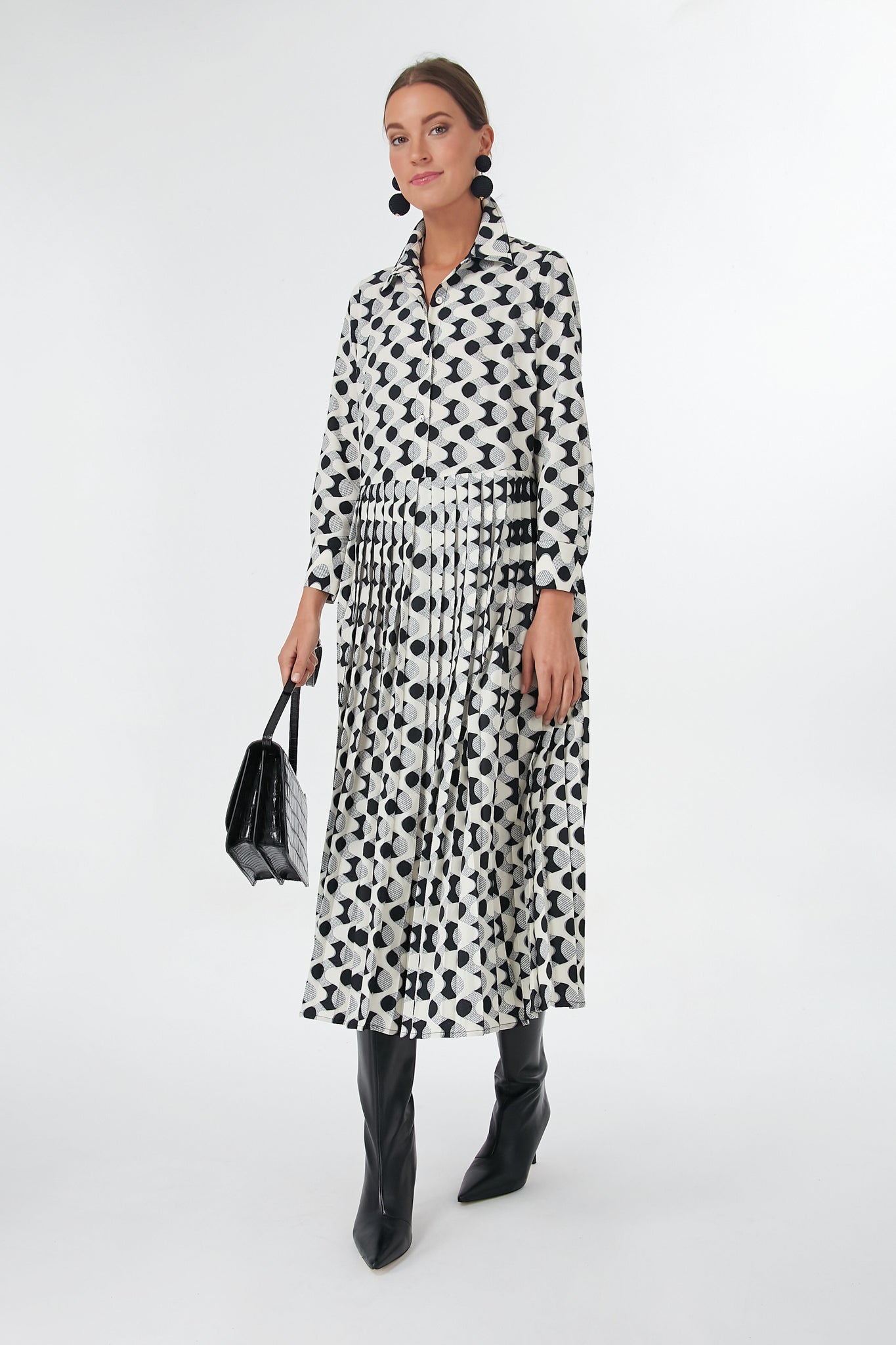 Domino Geo Azzurra Dress-Charming Tale Store