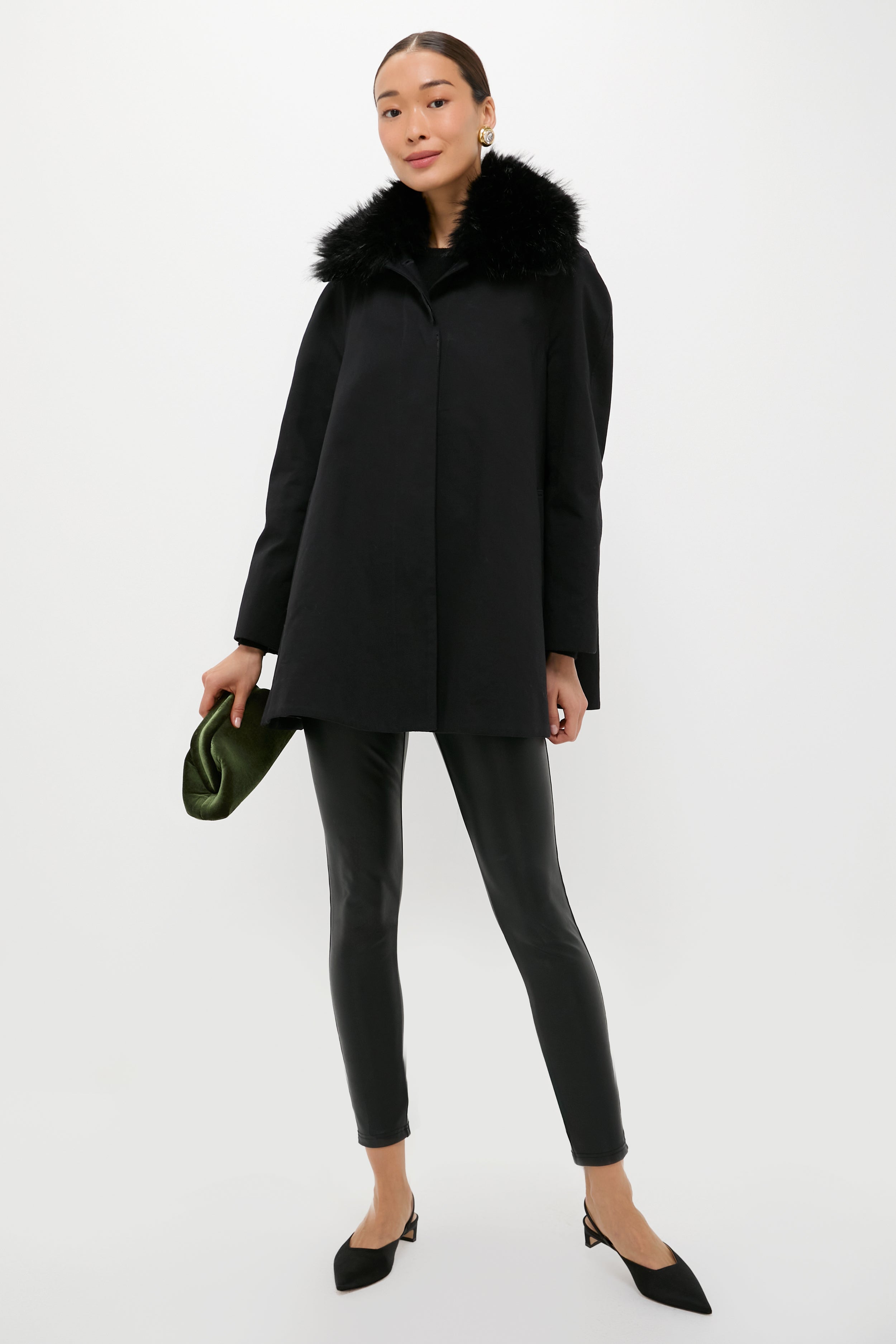 Fur Collar Cecile Swing Cape-Charming Tale Store