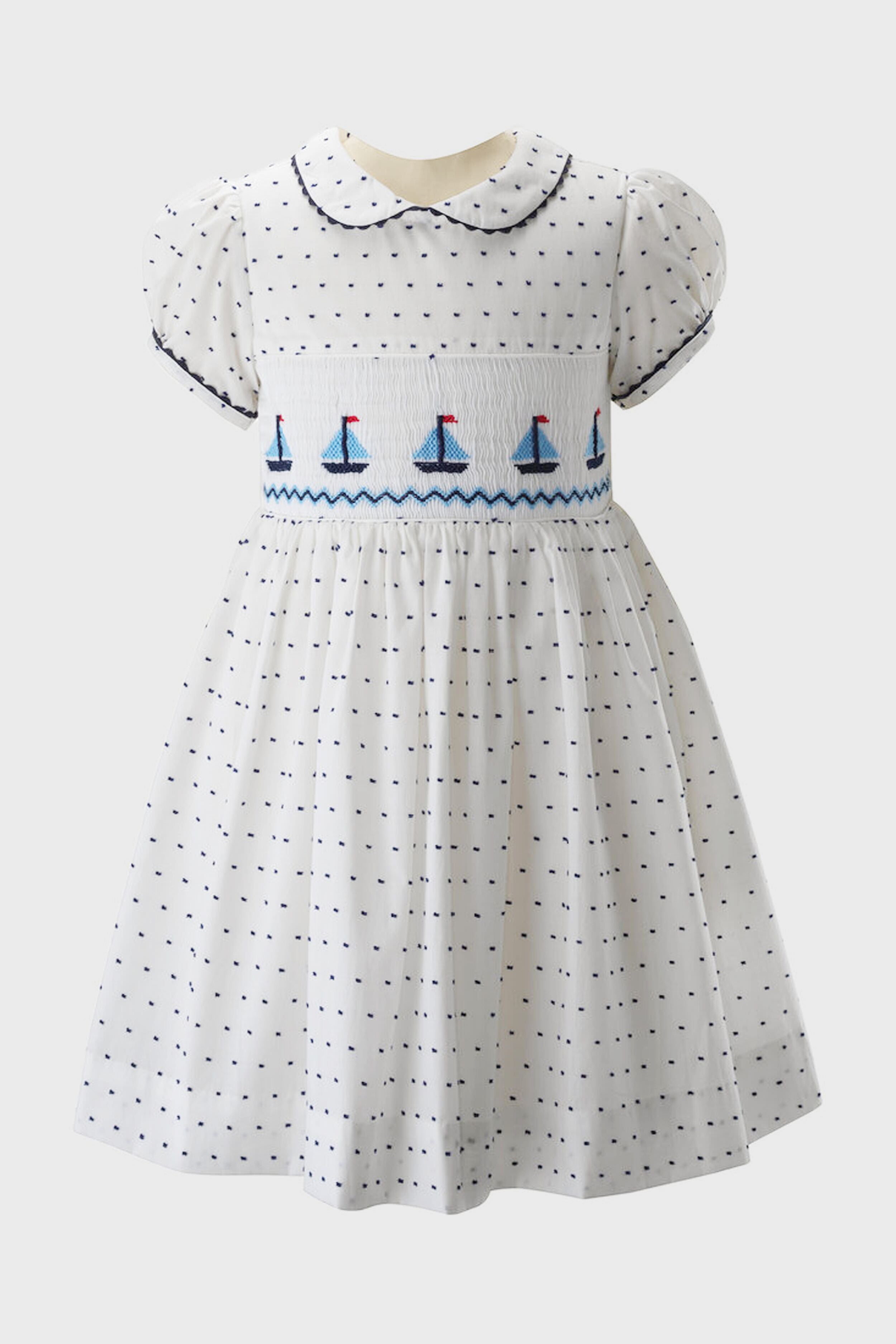 Sailboat Smocked Dress-Charming Tale Store