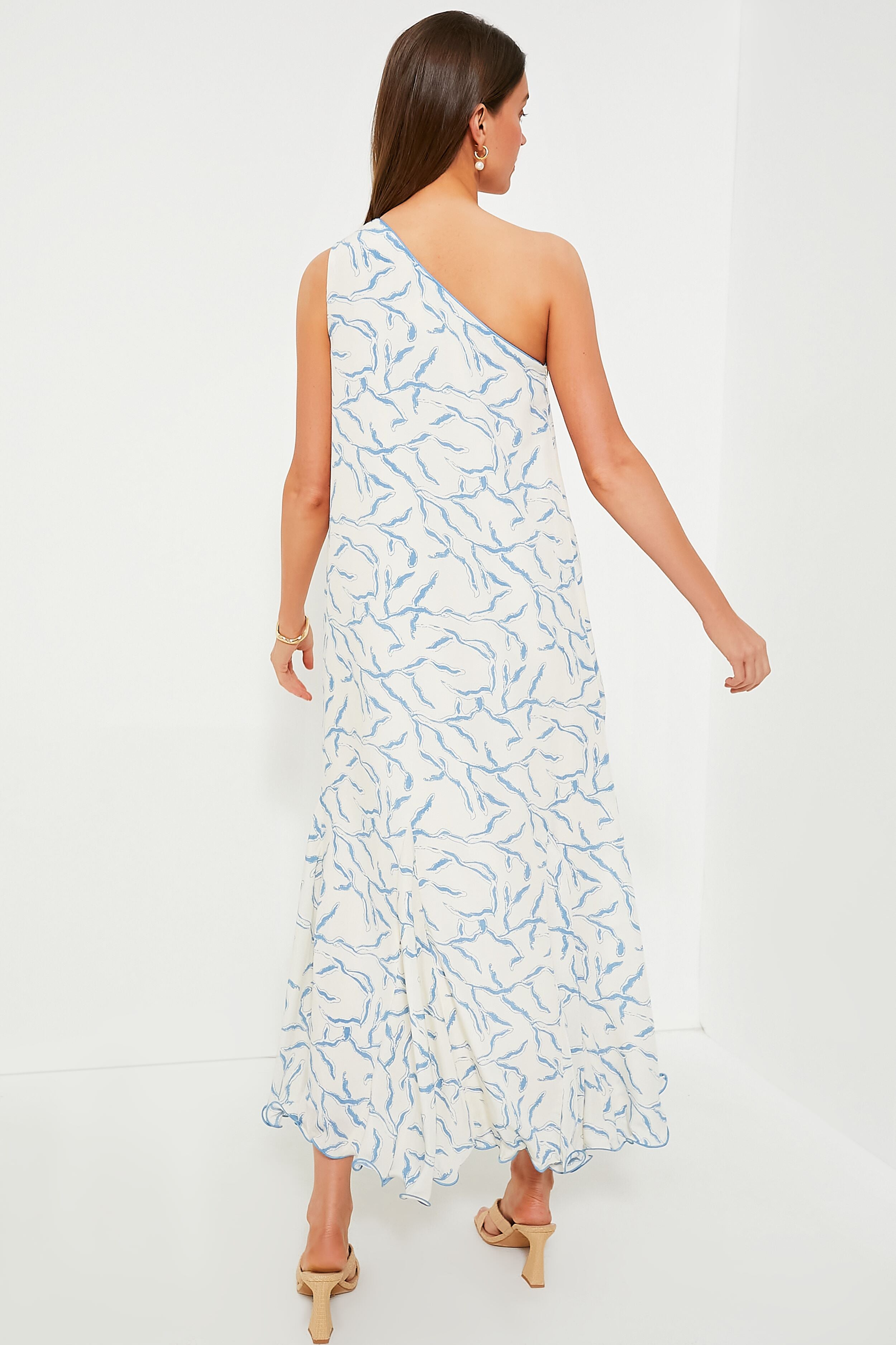 Cream & Blue Seaside Sabine Dress-Charming Tale Store