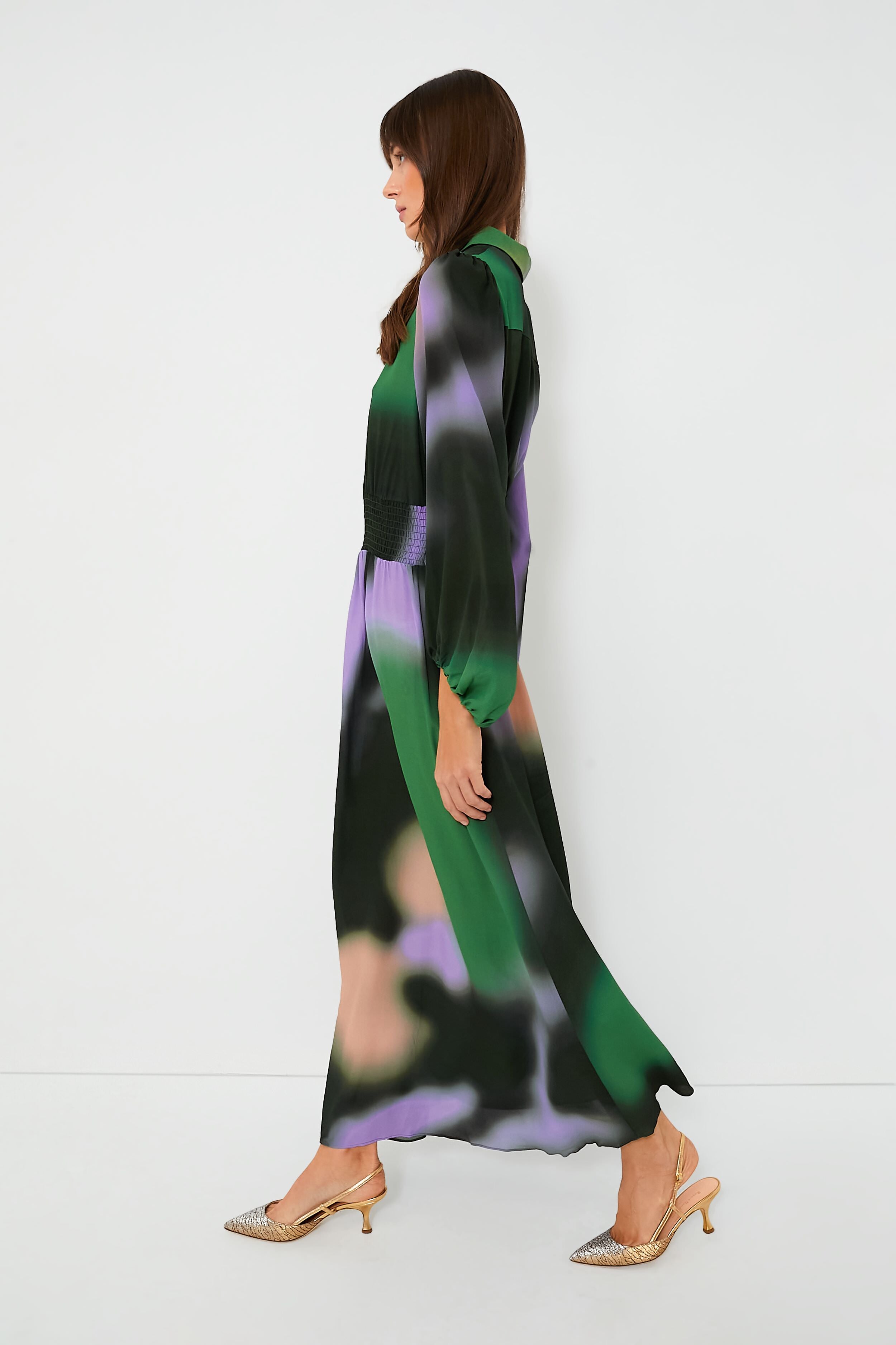 Green Fade Amber Dress-Charming Tale Store