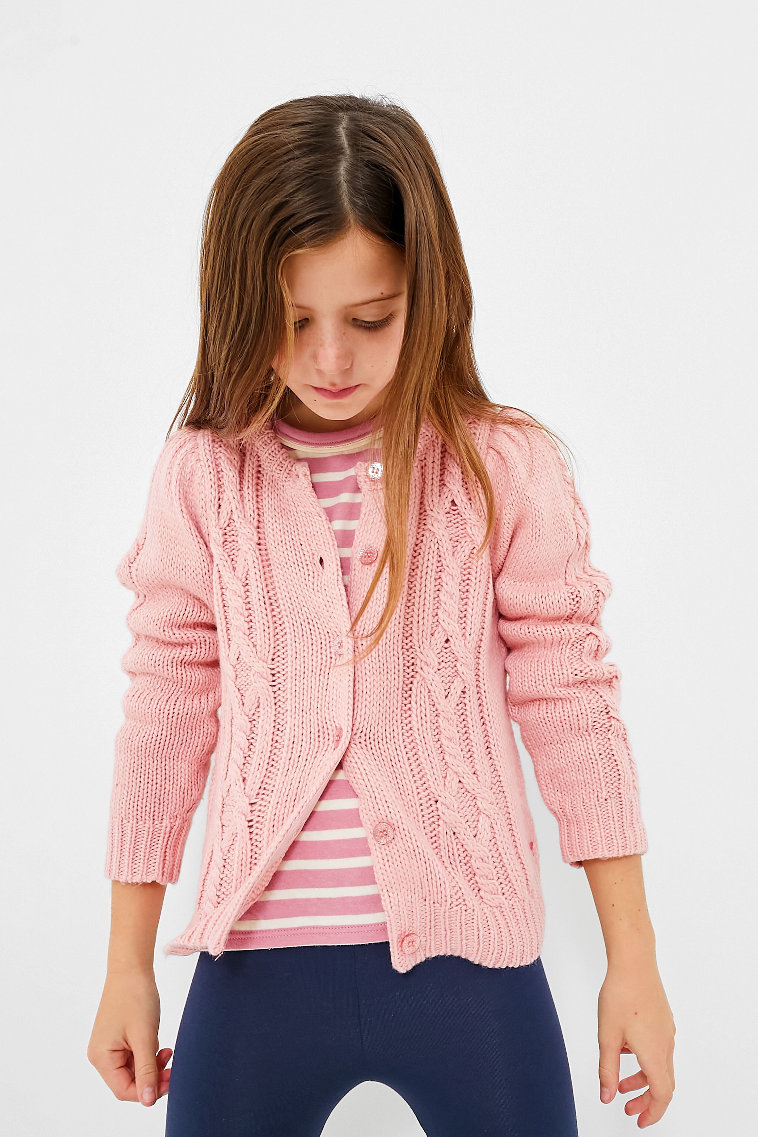 Dusty Rose Cable Constance Sweater-Charming Tale Store