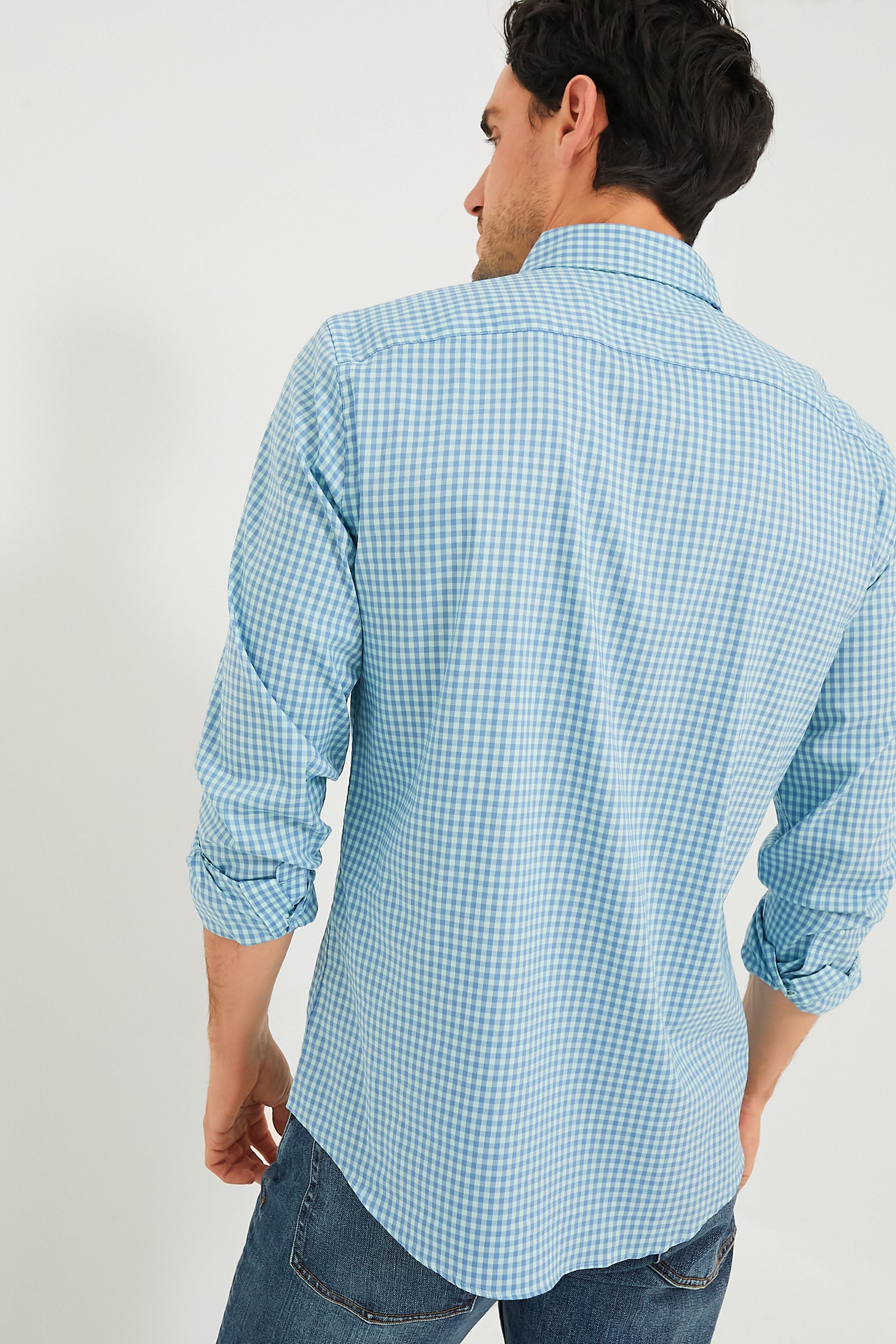 Seabreeze Gingham Movement Shirt-Charming Tale Store