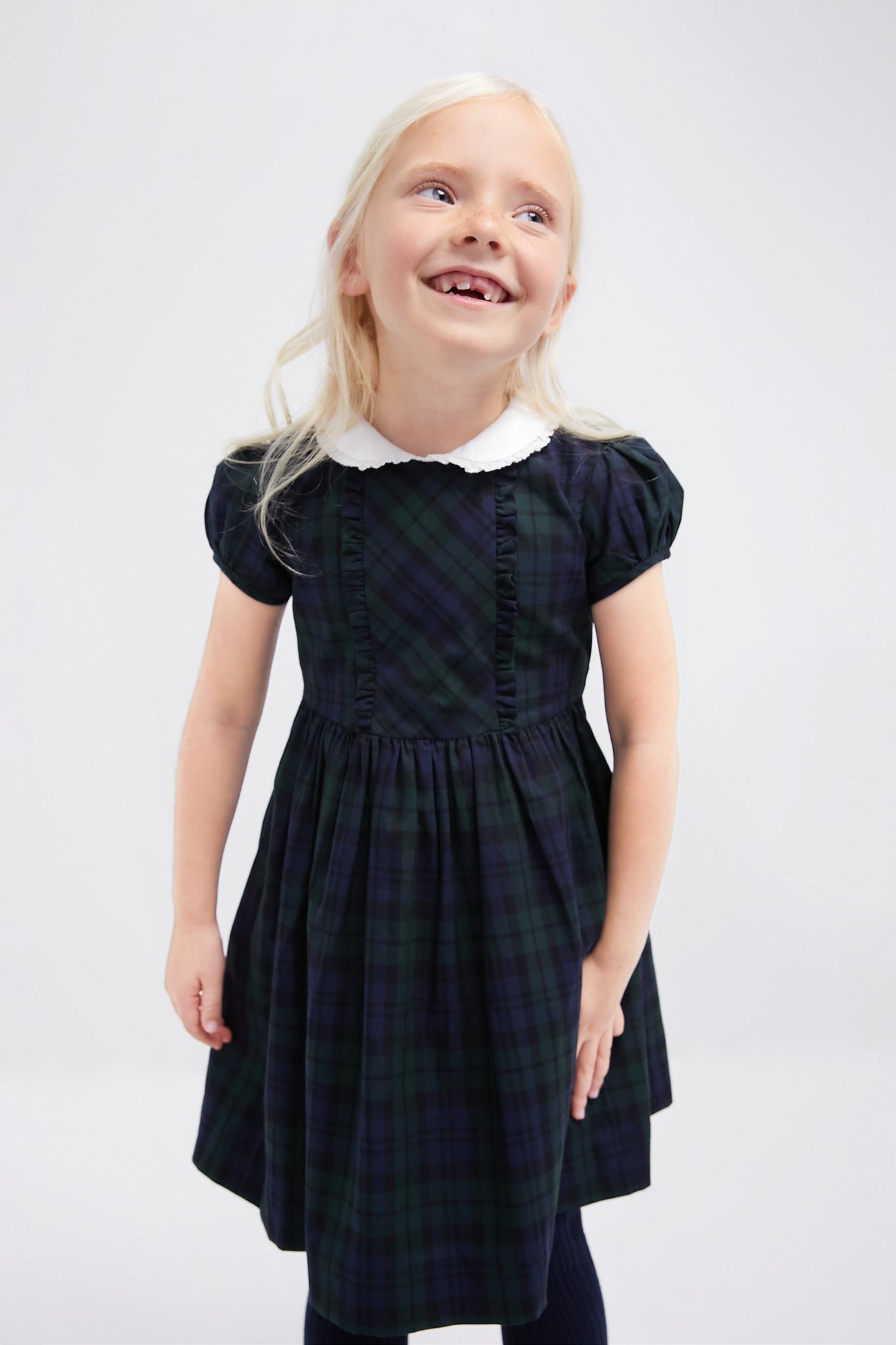 Exclusive Blackwatch Frill Front Dress-Charming Tale Store