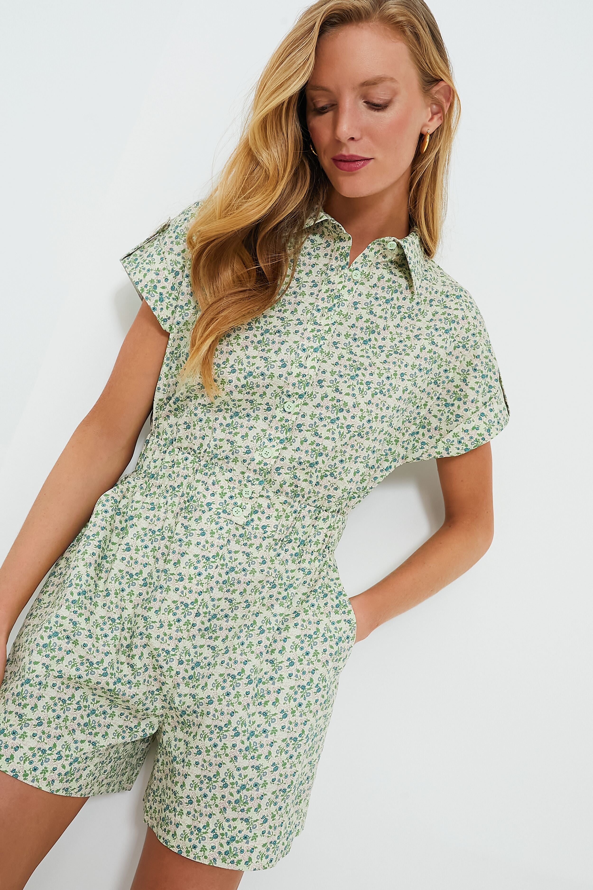 Vintage Floral Reed Jumpsuit-Charming Tale Store