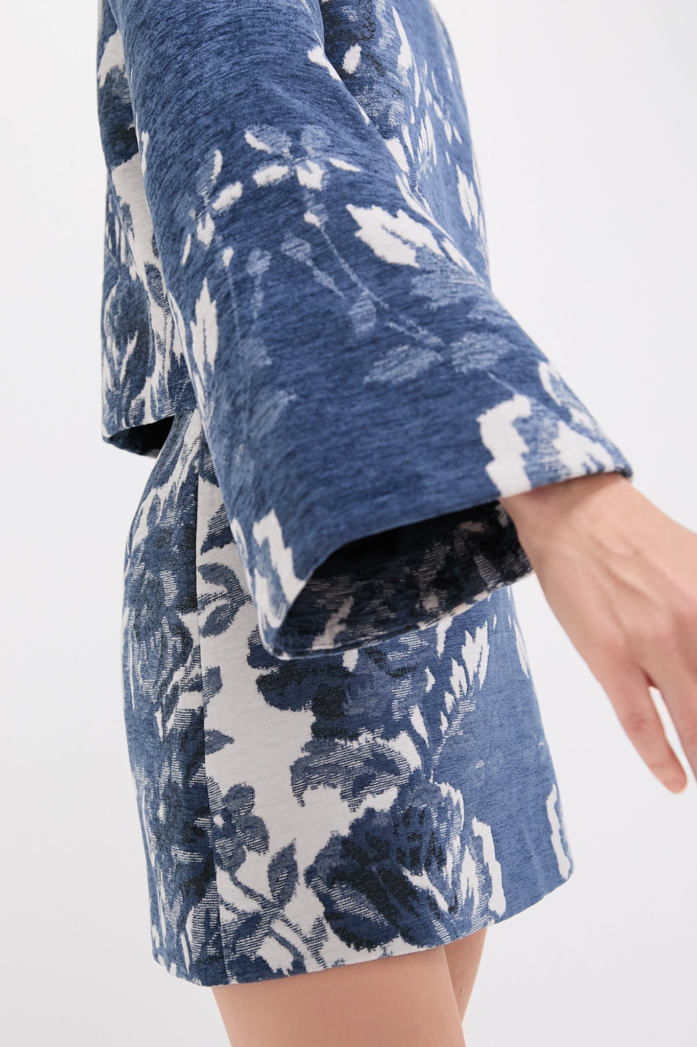 Indigo Reflection Knit Jacquard Maxine Top-Charming Tale Store