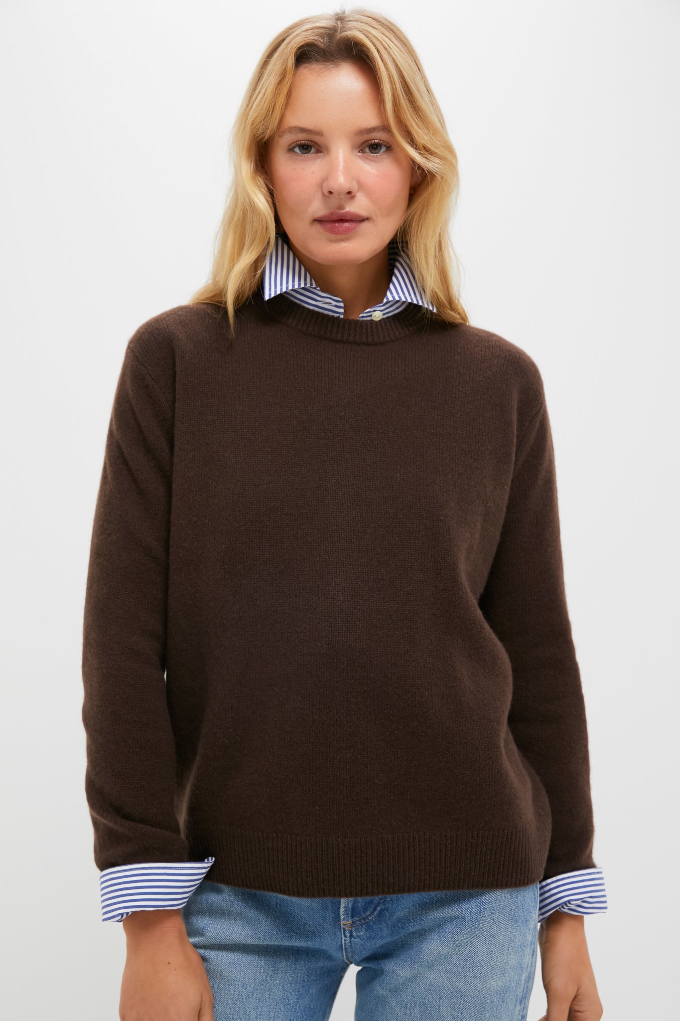 Chocolate Cashmere Bodie Boyfriend Crewneck-Charming Tale Store