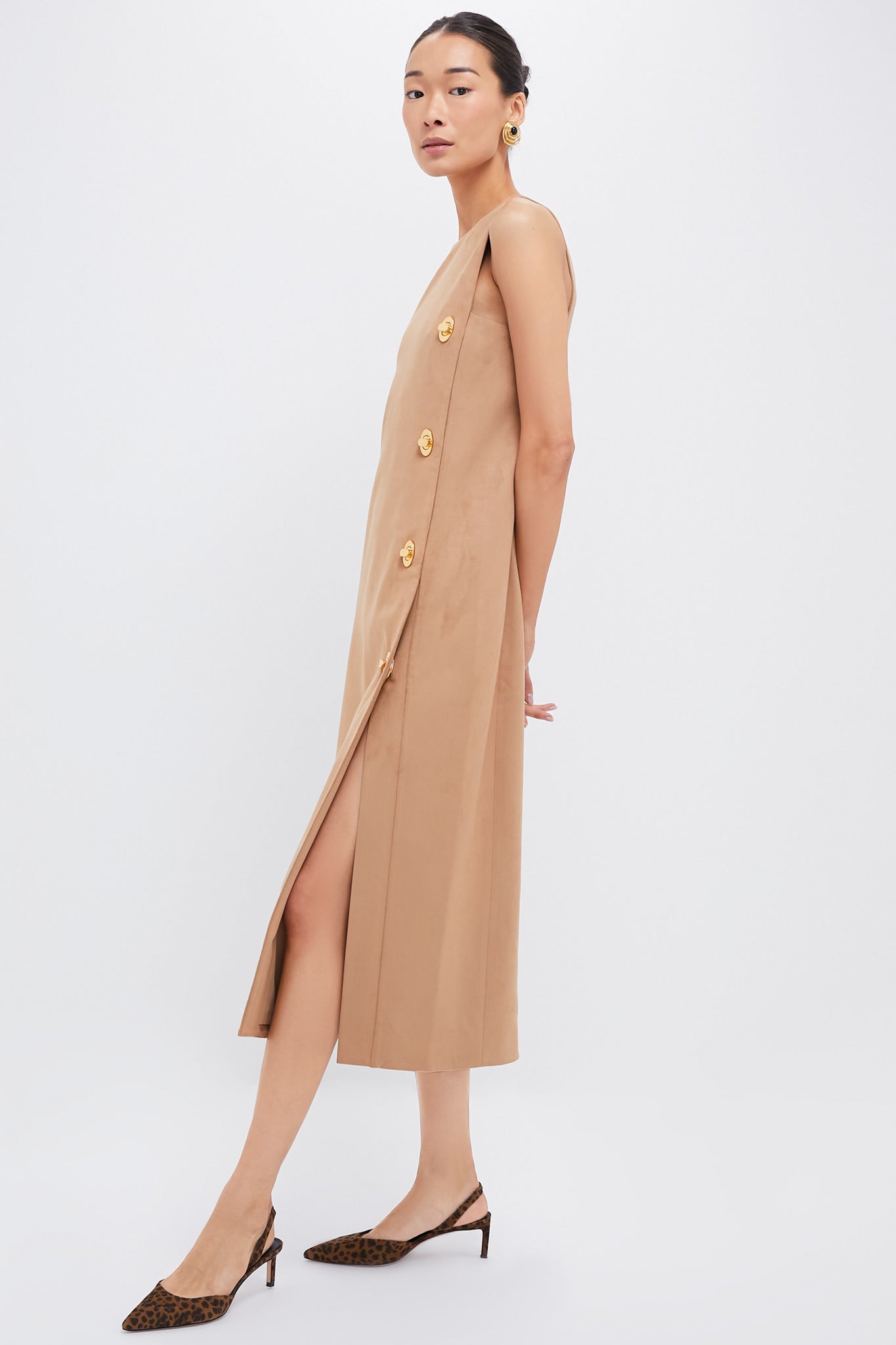 Tan Kalita Midi Dress-Charming Tale Store
