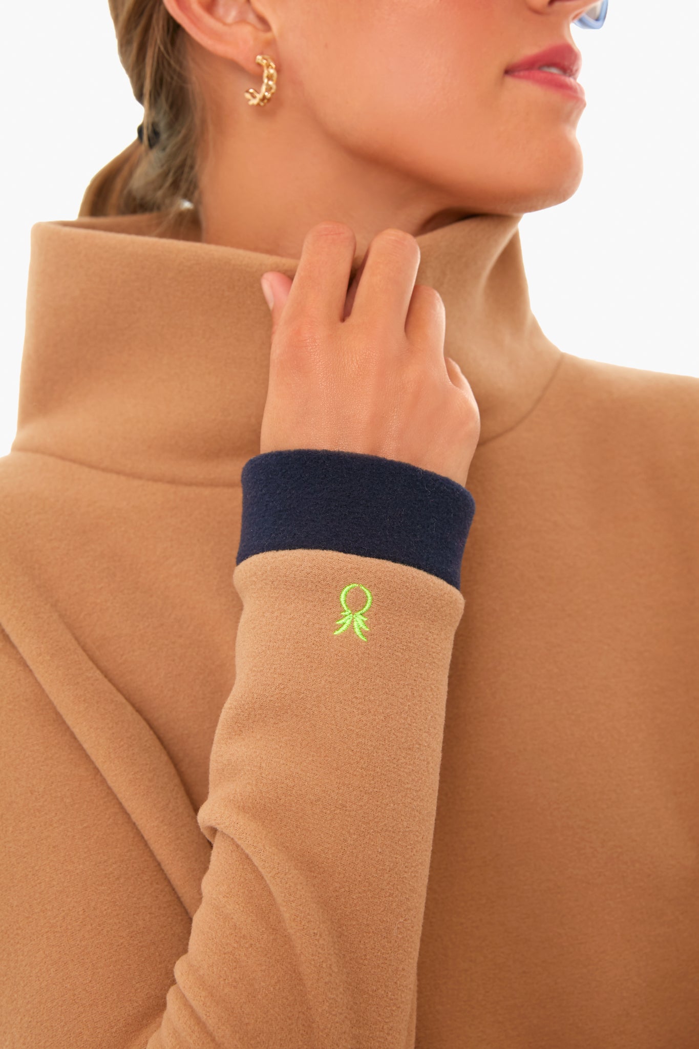 Camel and Navy Colorblock Park Slope-Charming Tale Store