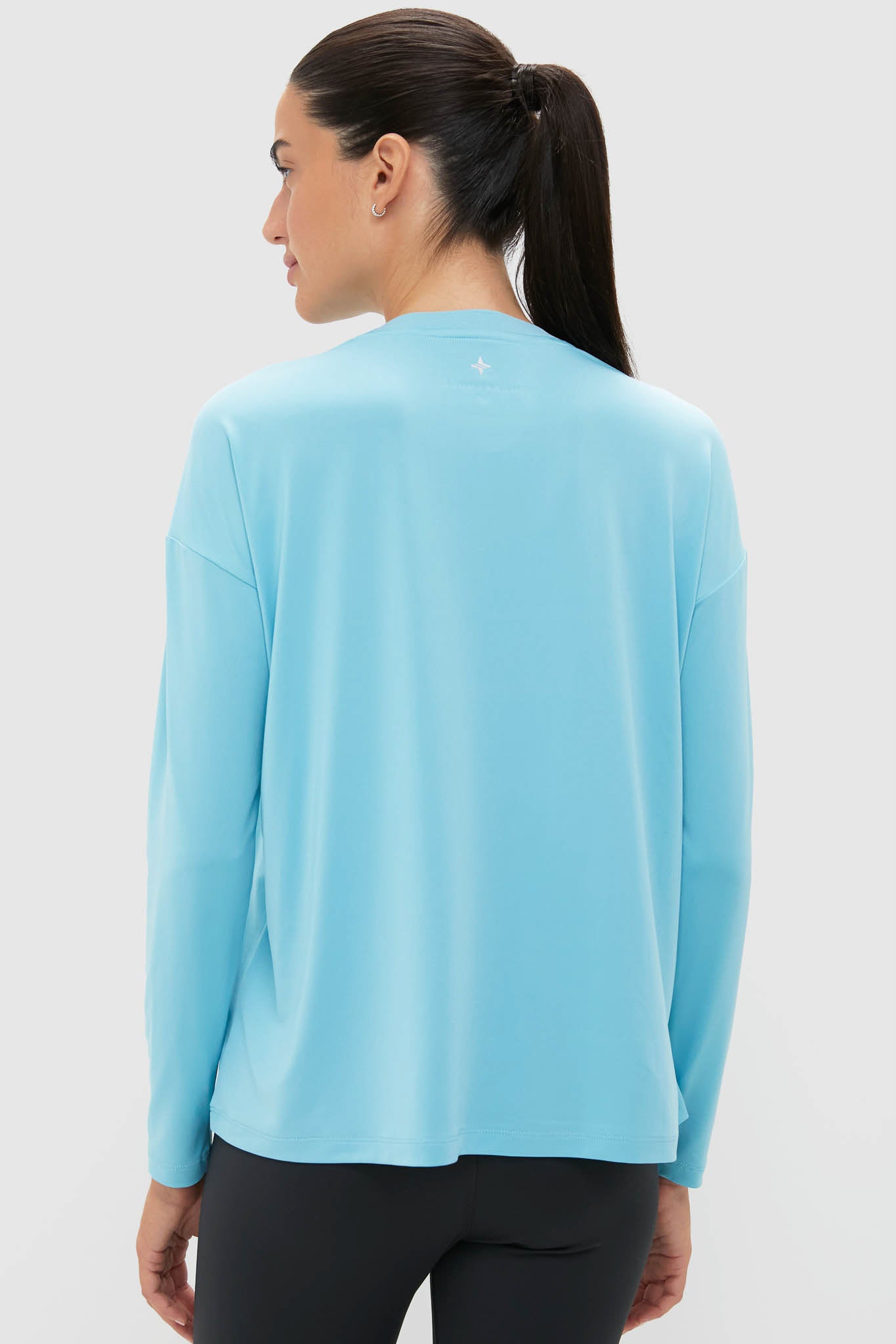 Bright Blue Long Sleeve Performance Jersey Ryan Boyfriend Tee-Charming Tale Store
