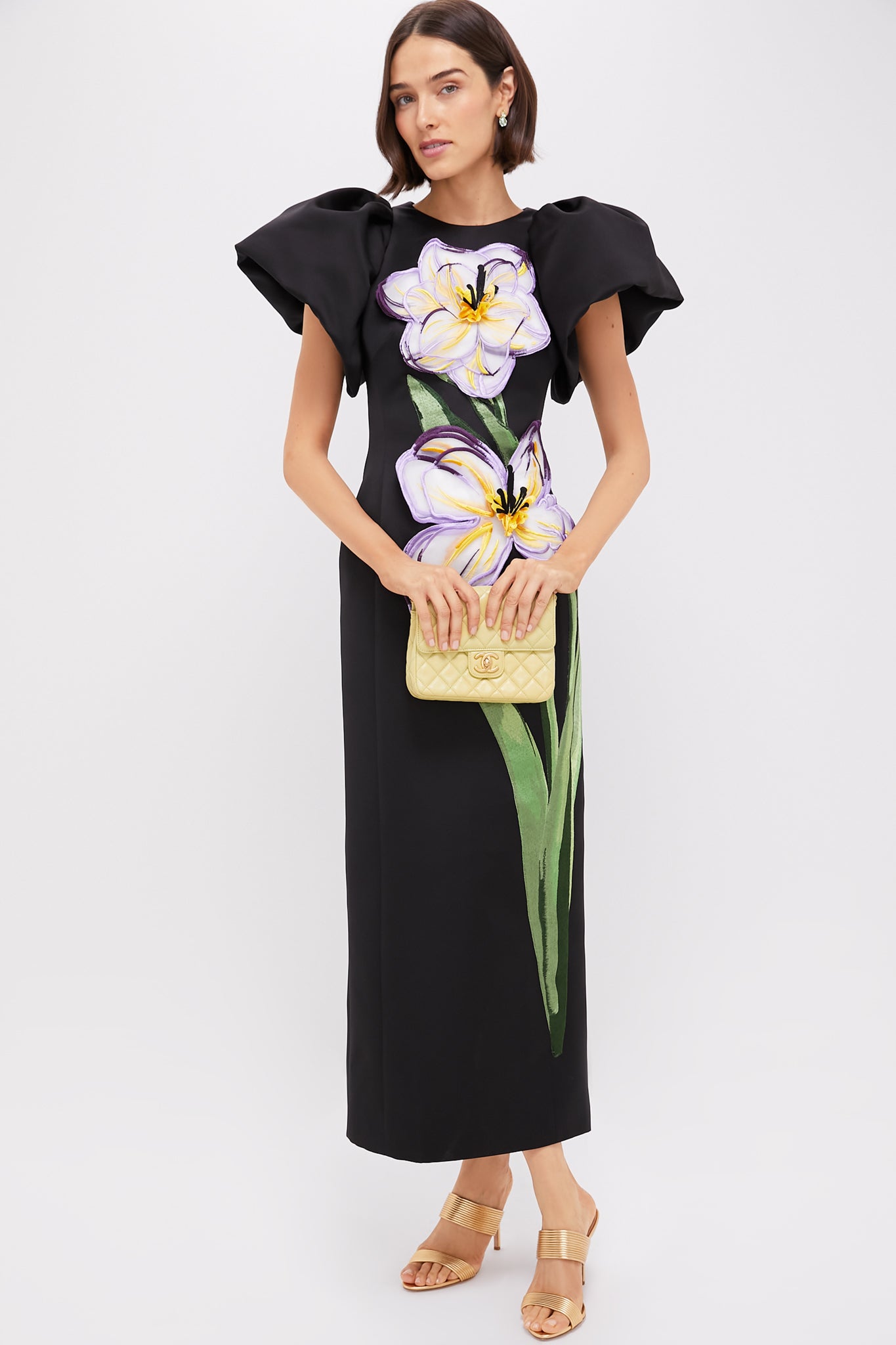 Ebony Iris Print Lucinda Maxi Dress-Charming Tale Store