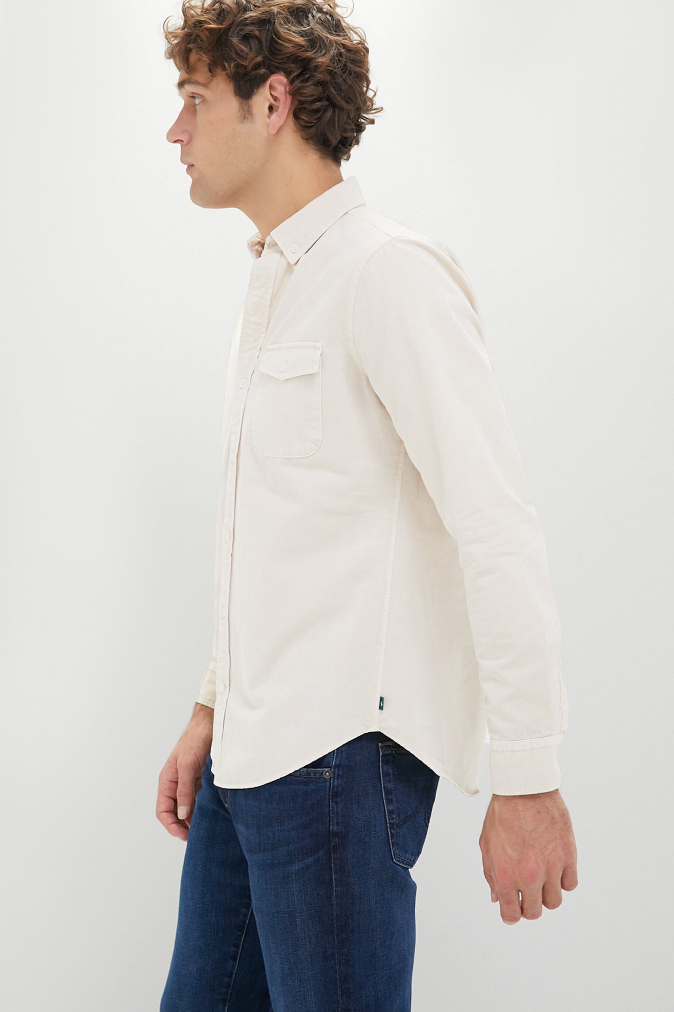 Sandstone Washed Denim Shirt-Charming Tale Store