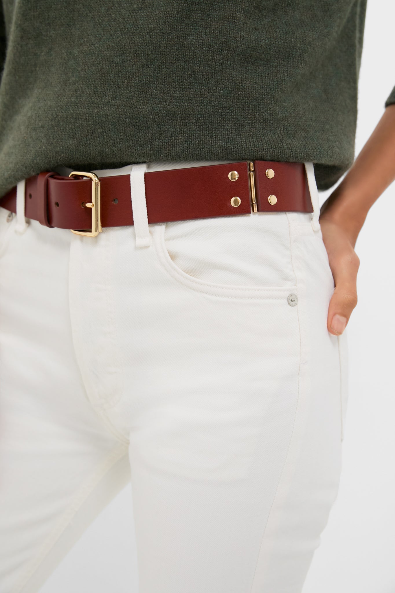 Dark Tan Hinge Belt-Charming Tale Store