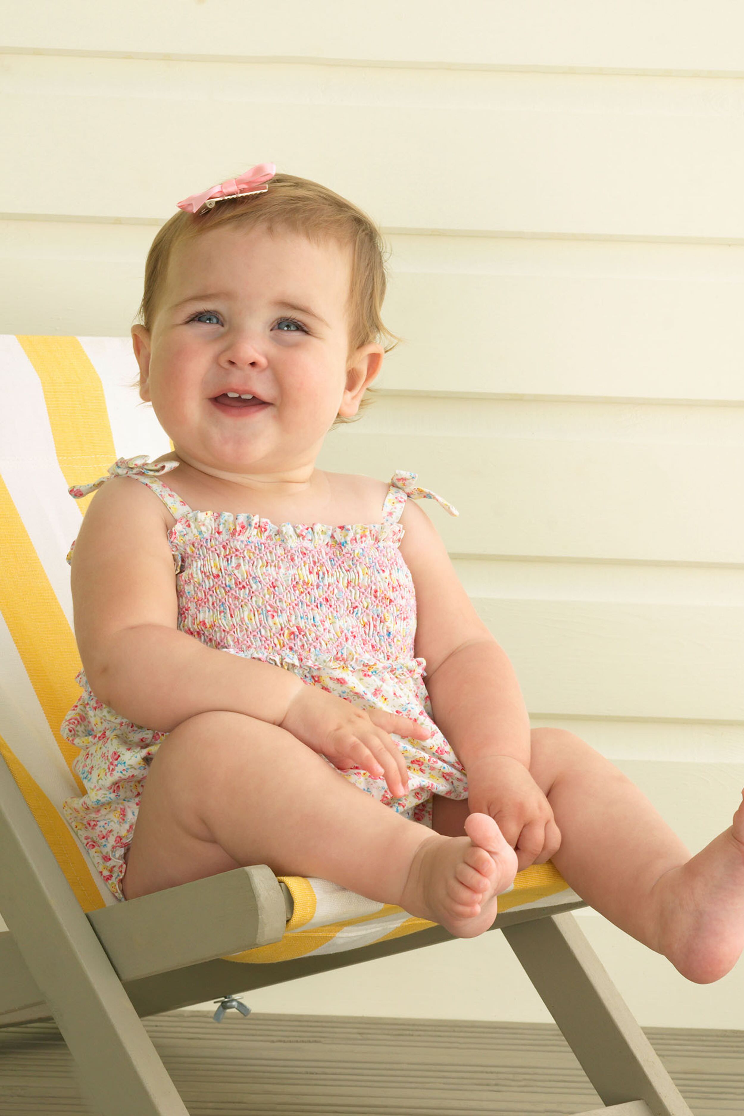 Floral Smocked Bubble-Charming Tale Store