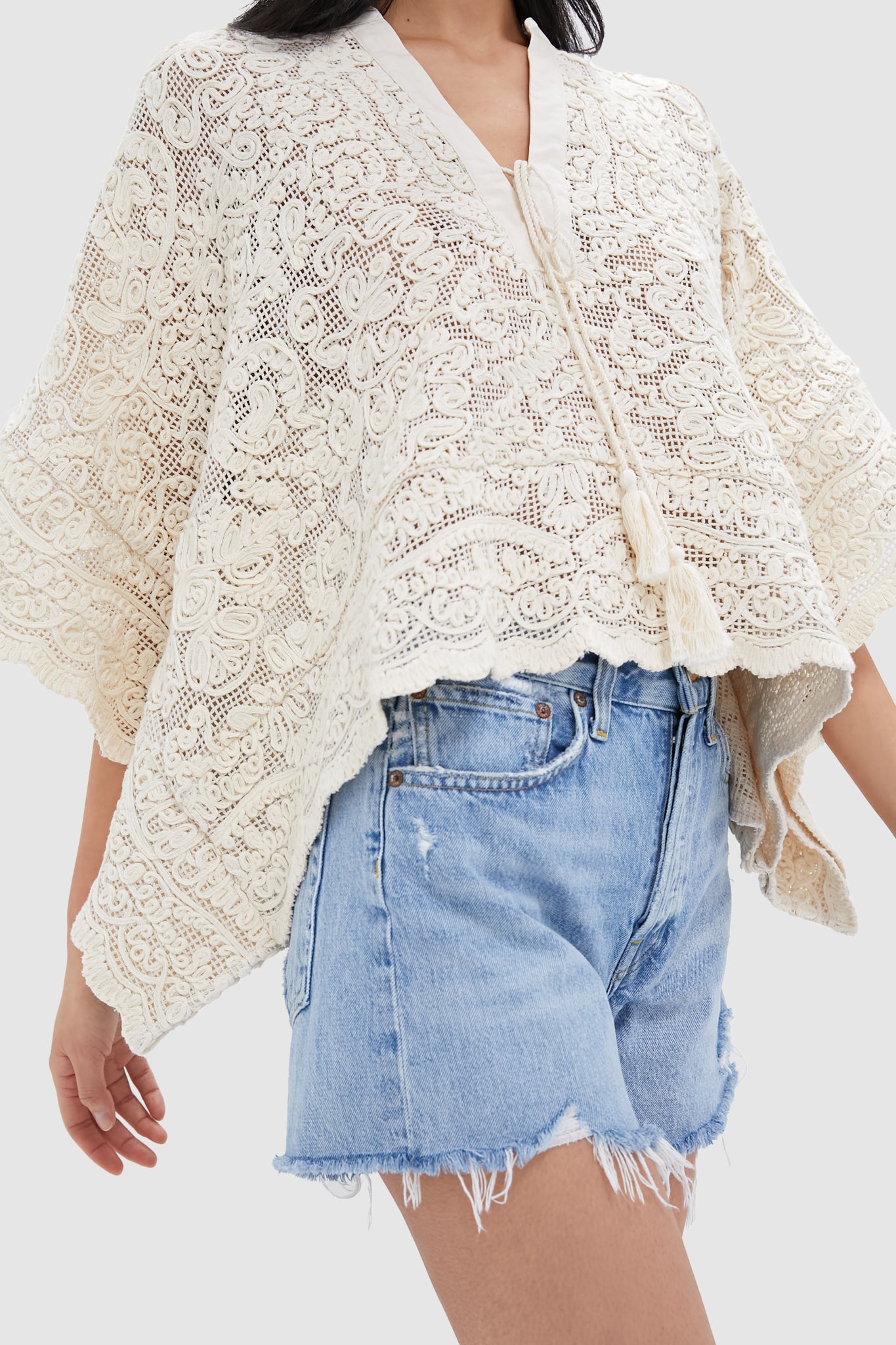 Tan Lace Apollo Poncho-Charming Tale Store