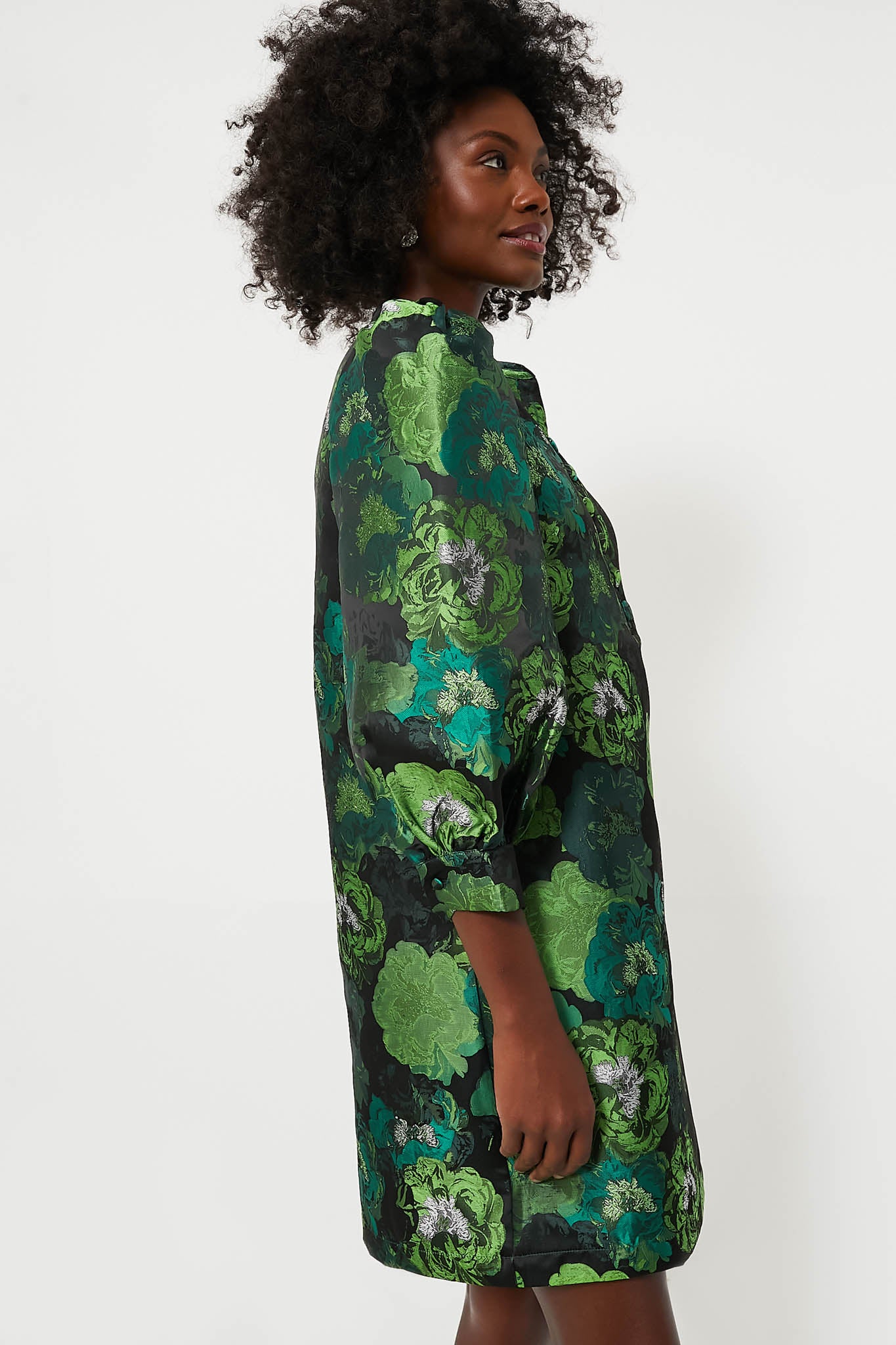 Green Jacquard Samantha Dress-Charming Tale Store