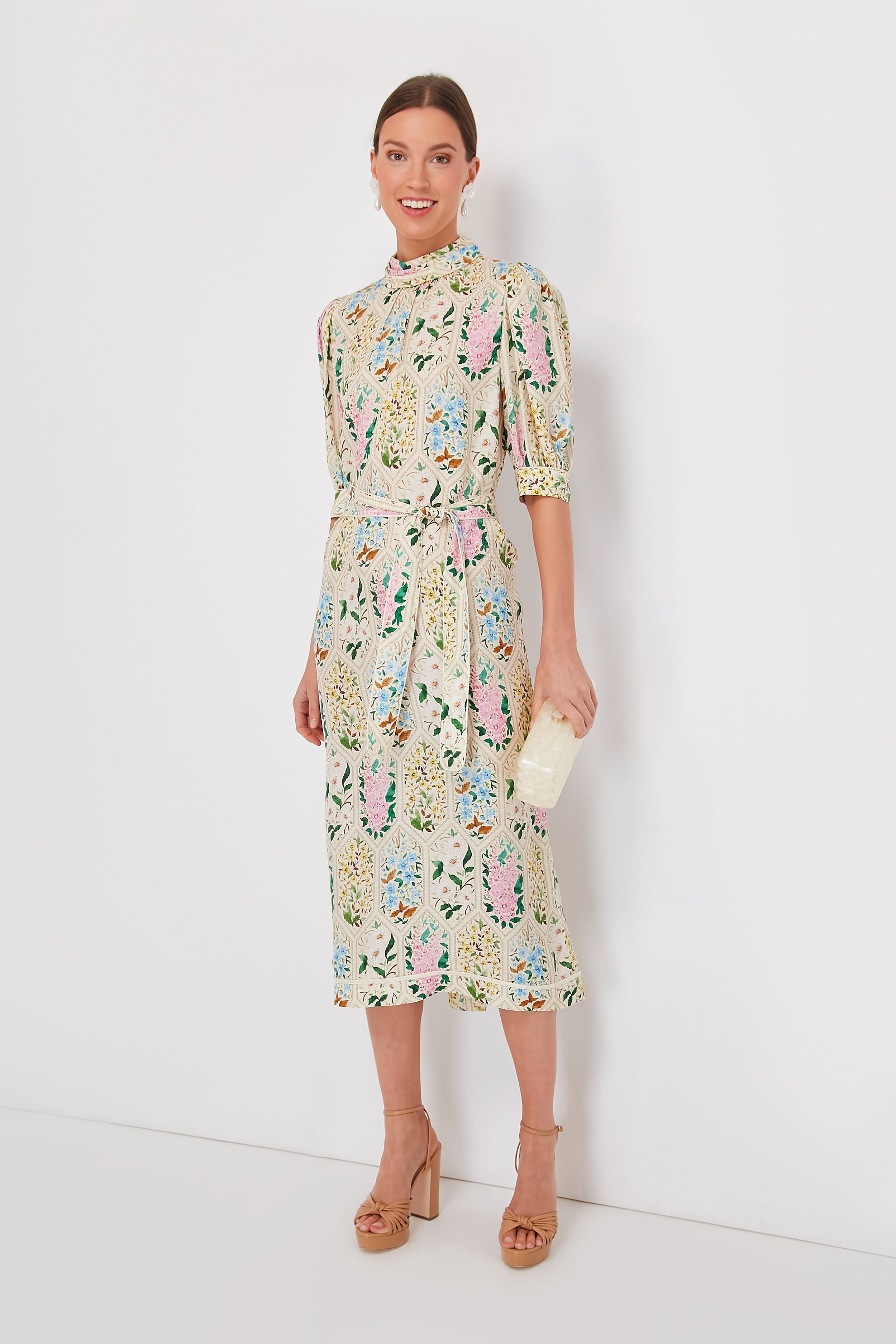 Floral Tile Langley Dress-Charming Tale Store