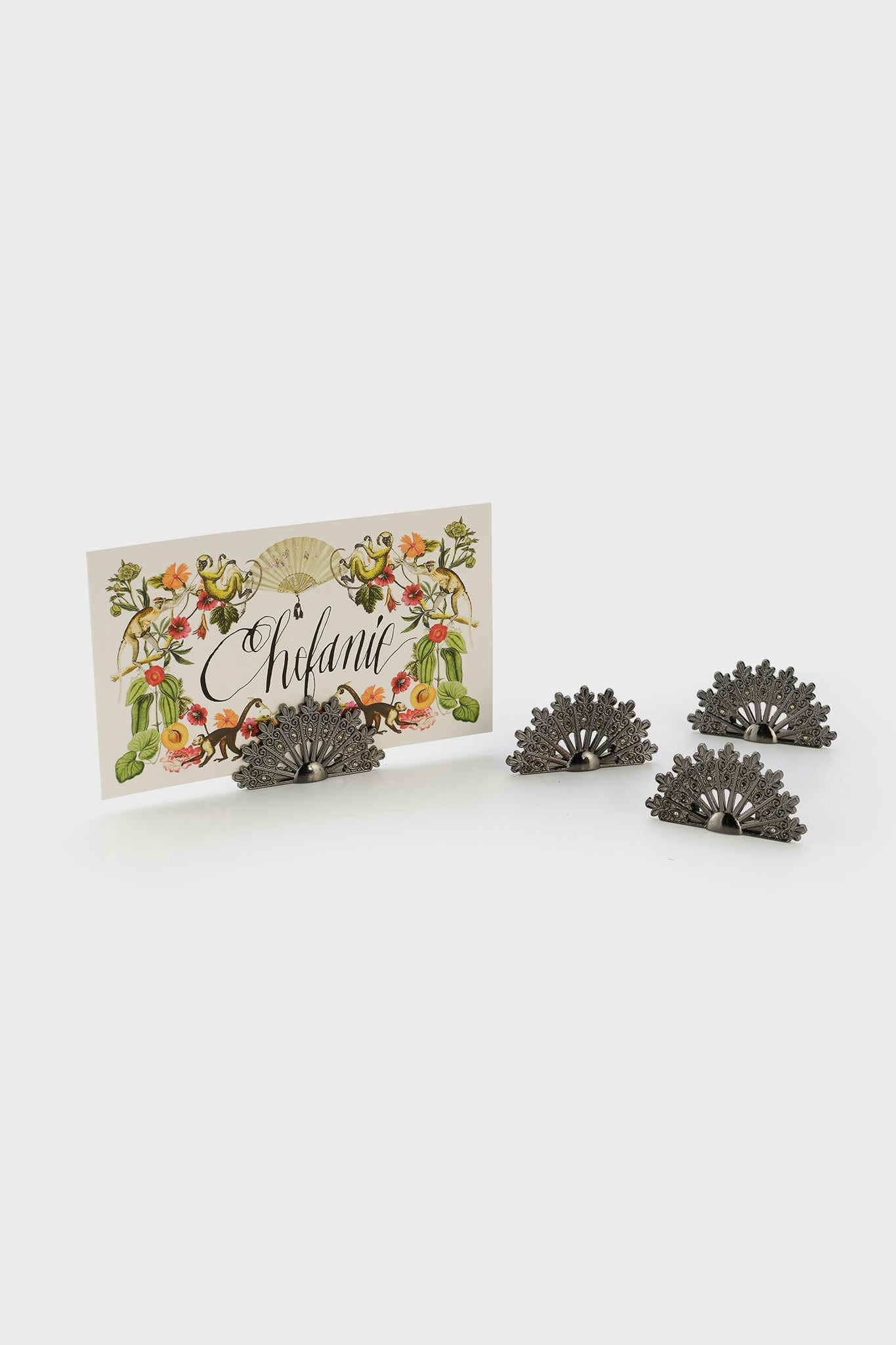 Fan Place Card Holders (Set of 4)-Charming Tale Store