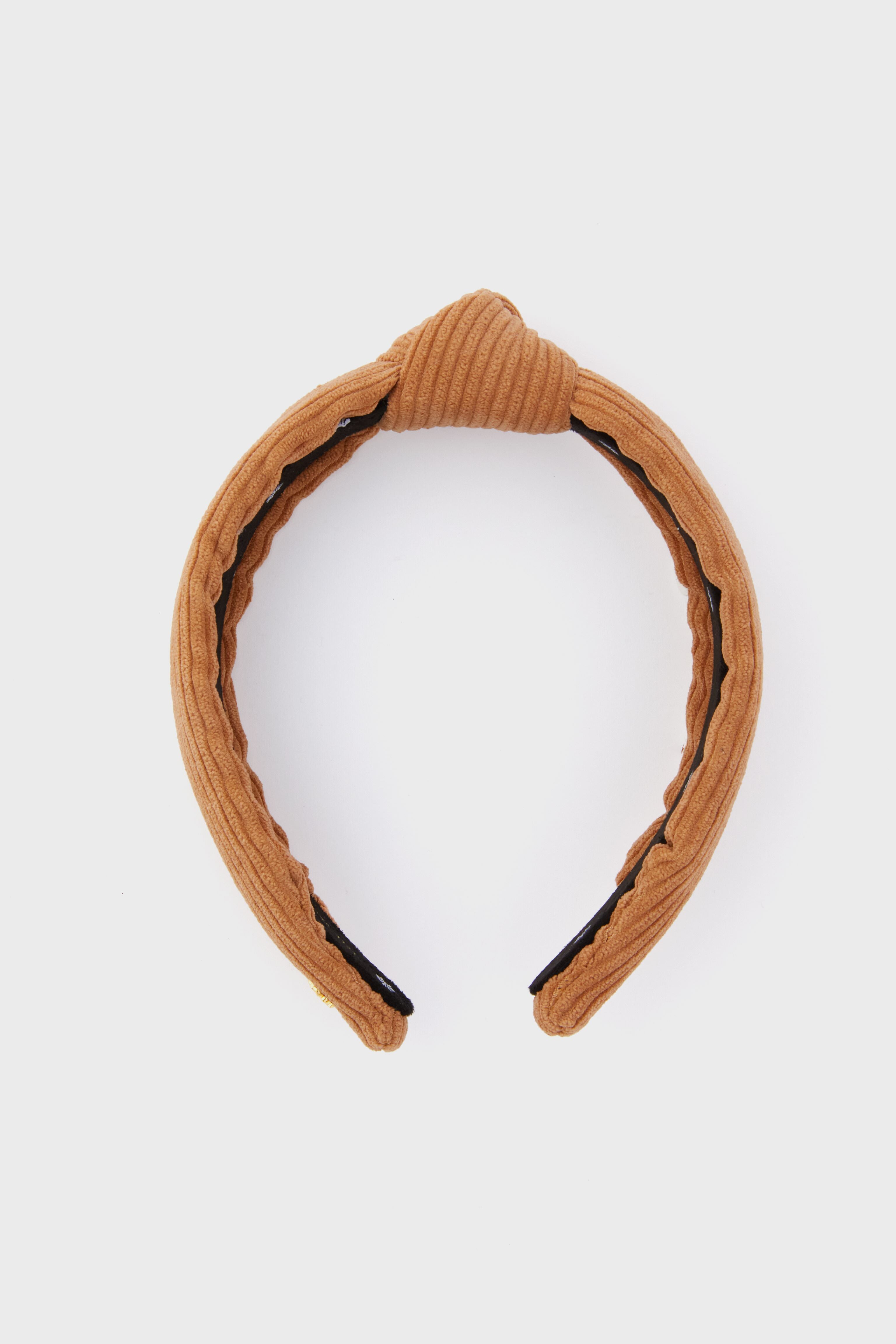 Camel Corduroy Slim Knotted Headband-Charming Tale Store