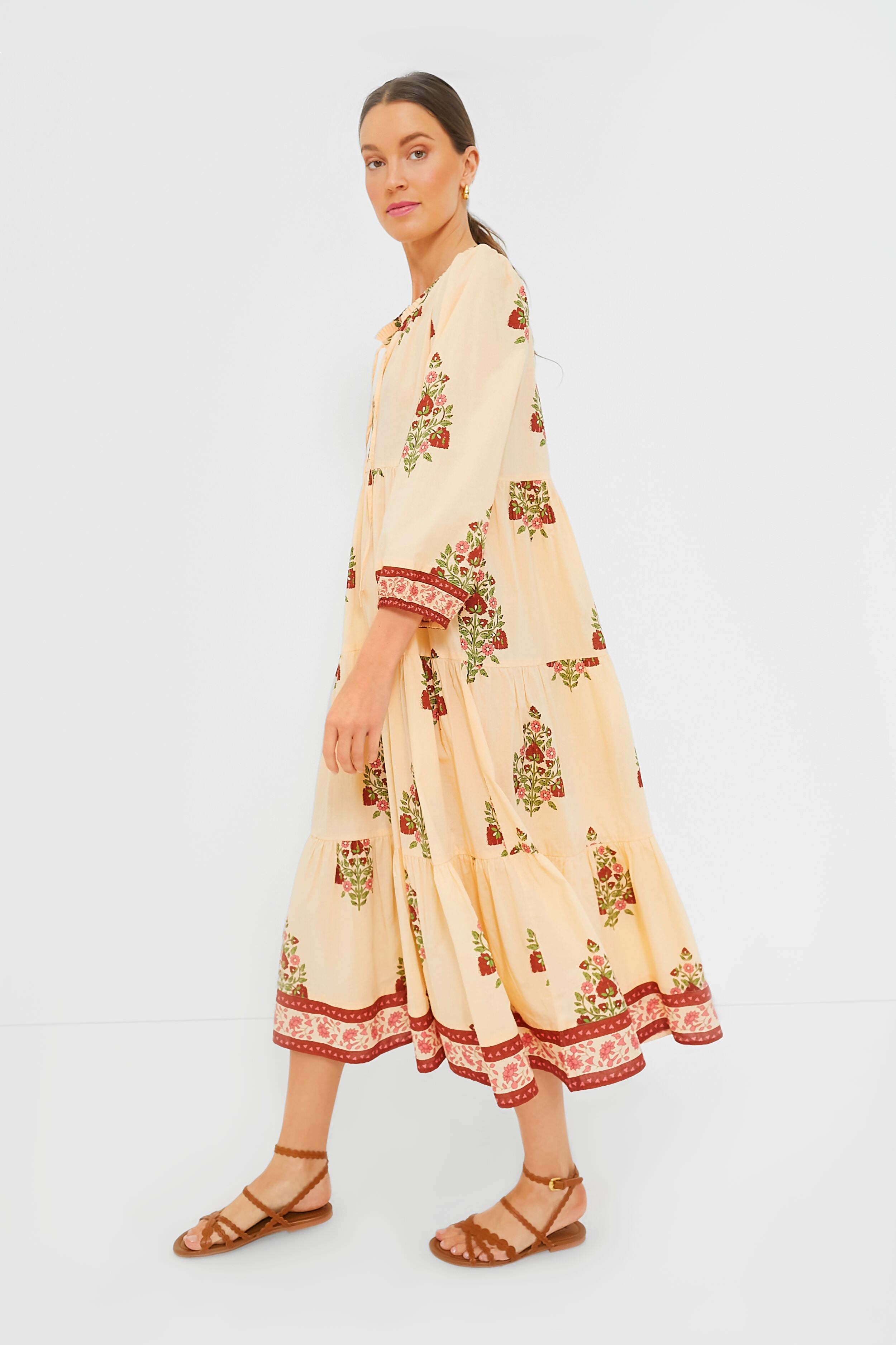 Blush Chandelier Long Sleeve Salty Paloma Caftan-Charming Tale Store