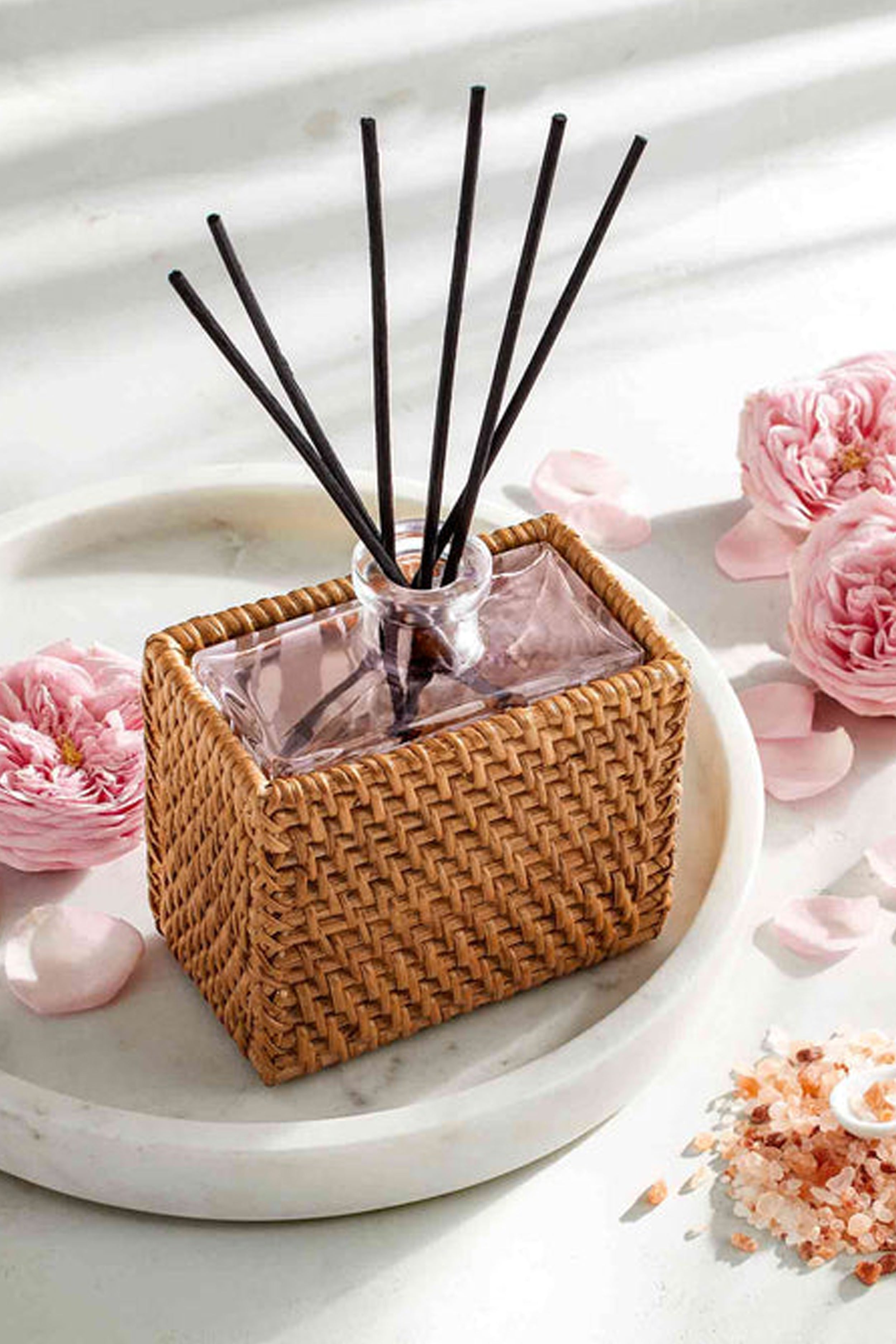 Rattan Himalayan Salt and Rosewater Reed Diffuser-Charming Tale Store