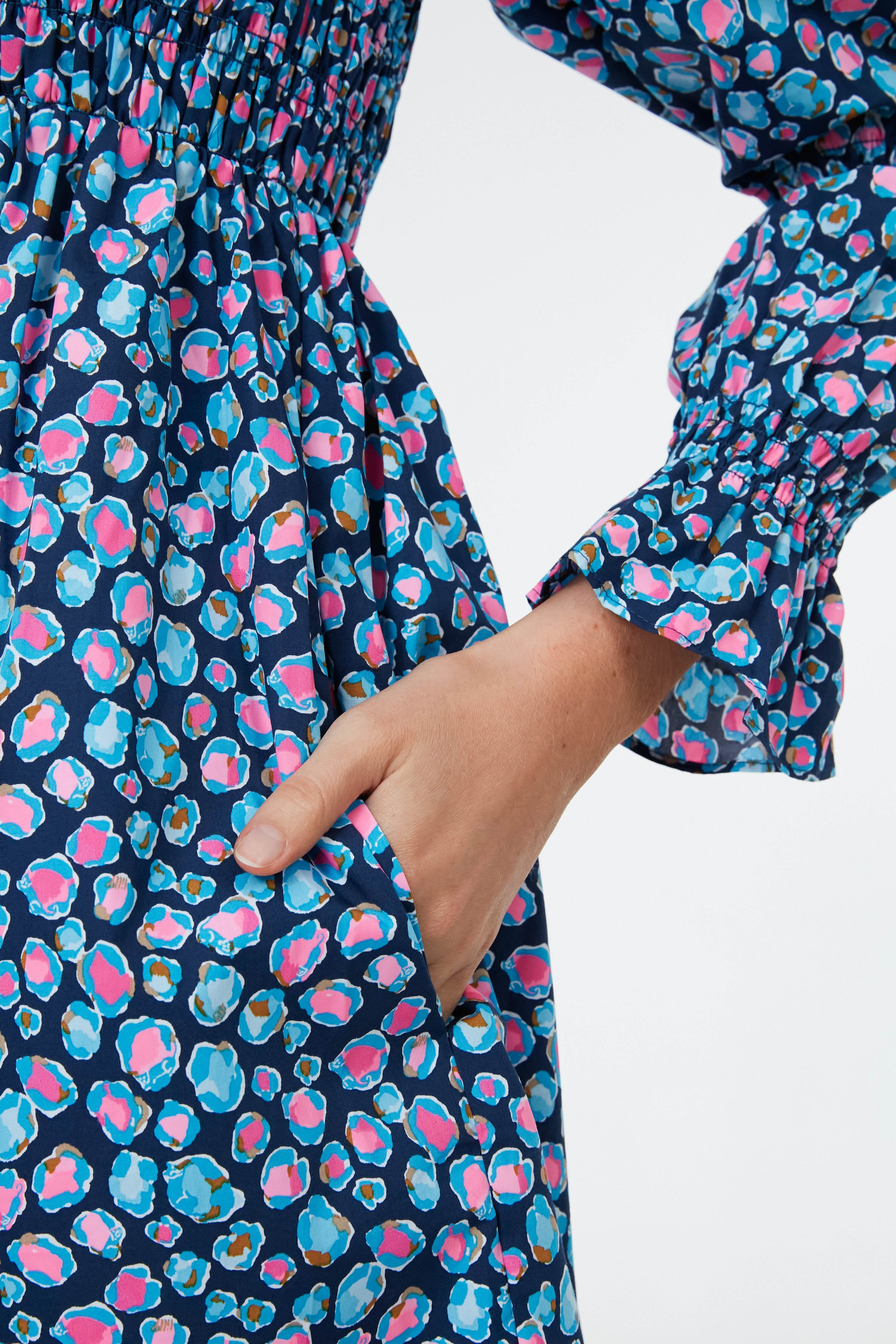 Sea Blue Low Tide Navy Spotted in the Wild Beyonca Long Sleeve Smocked Dress-Charming Tale Store