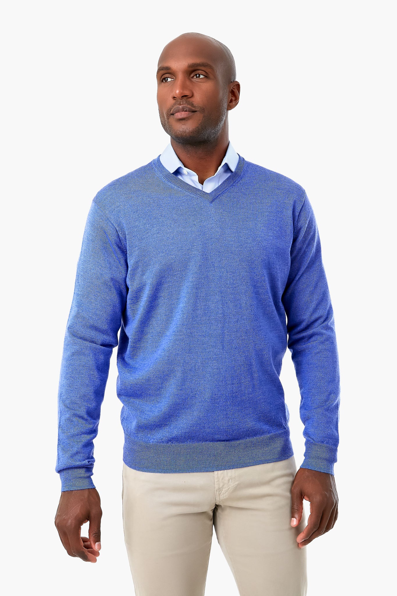 Royal Blue Autumn Crest V Neck-Charming Tale Store