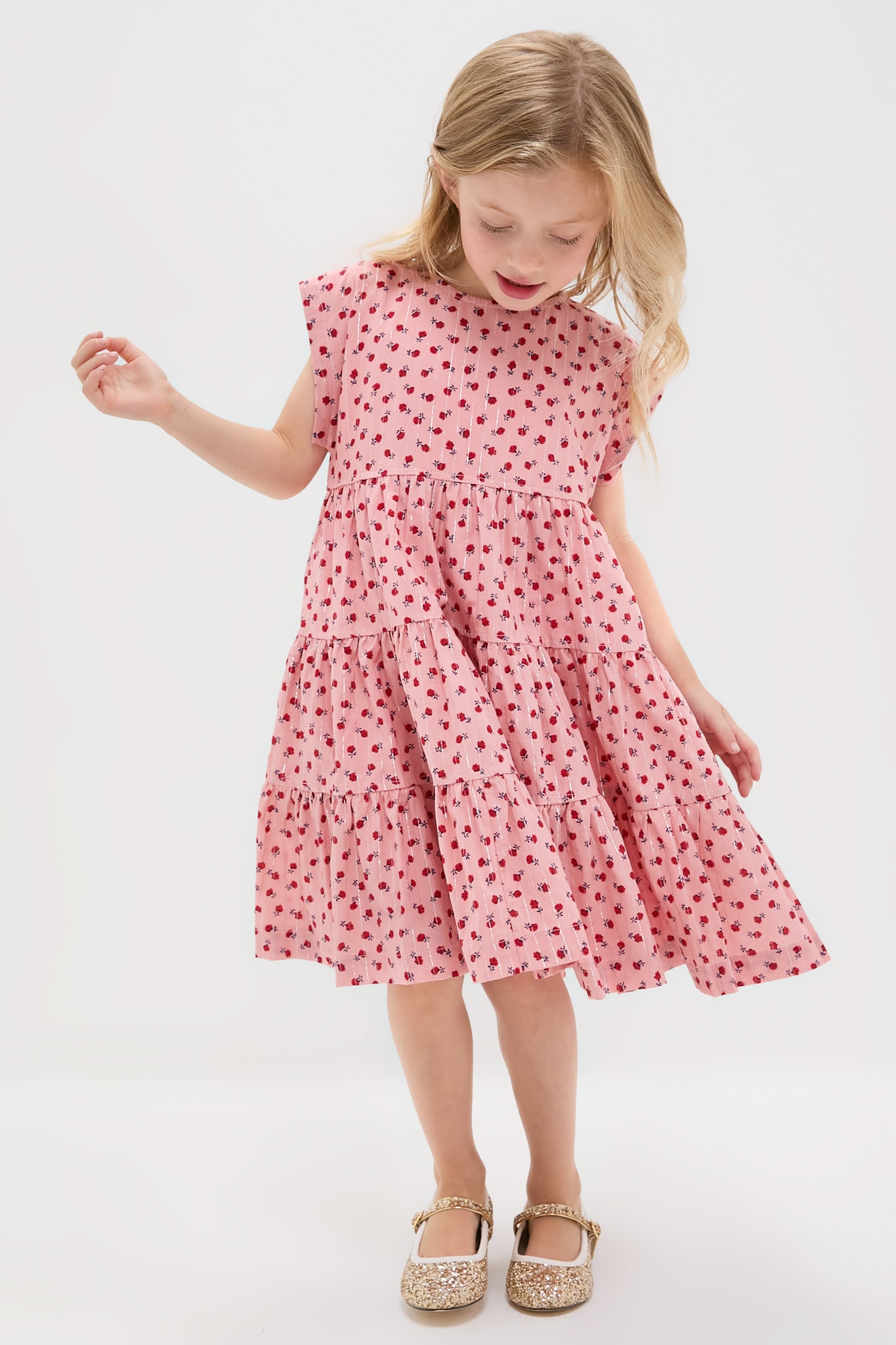 Girls Peachy Dress-Charming Tale Store