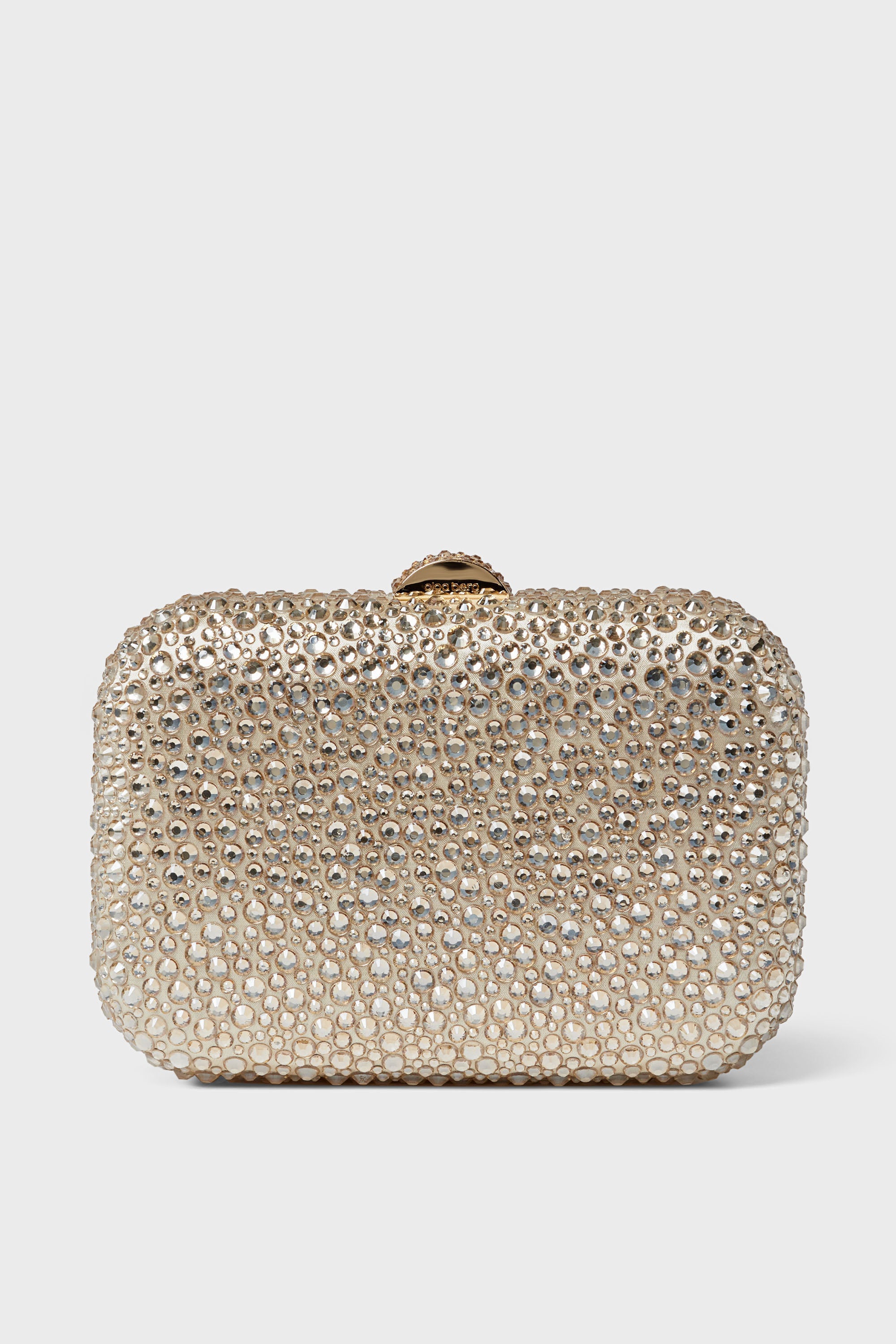 Champagne Casey Hot Fix Encrusted Clutch-Charming Tale Store