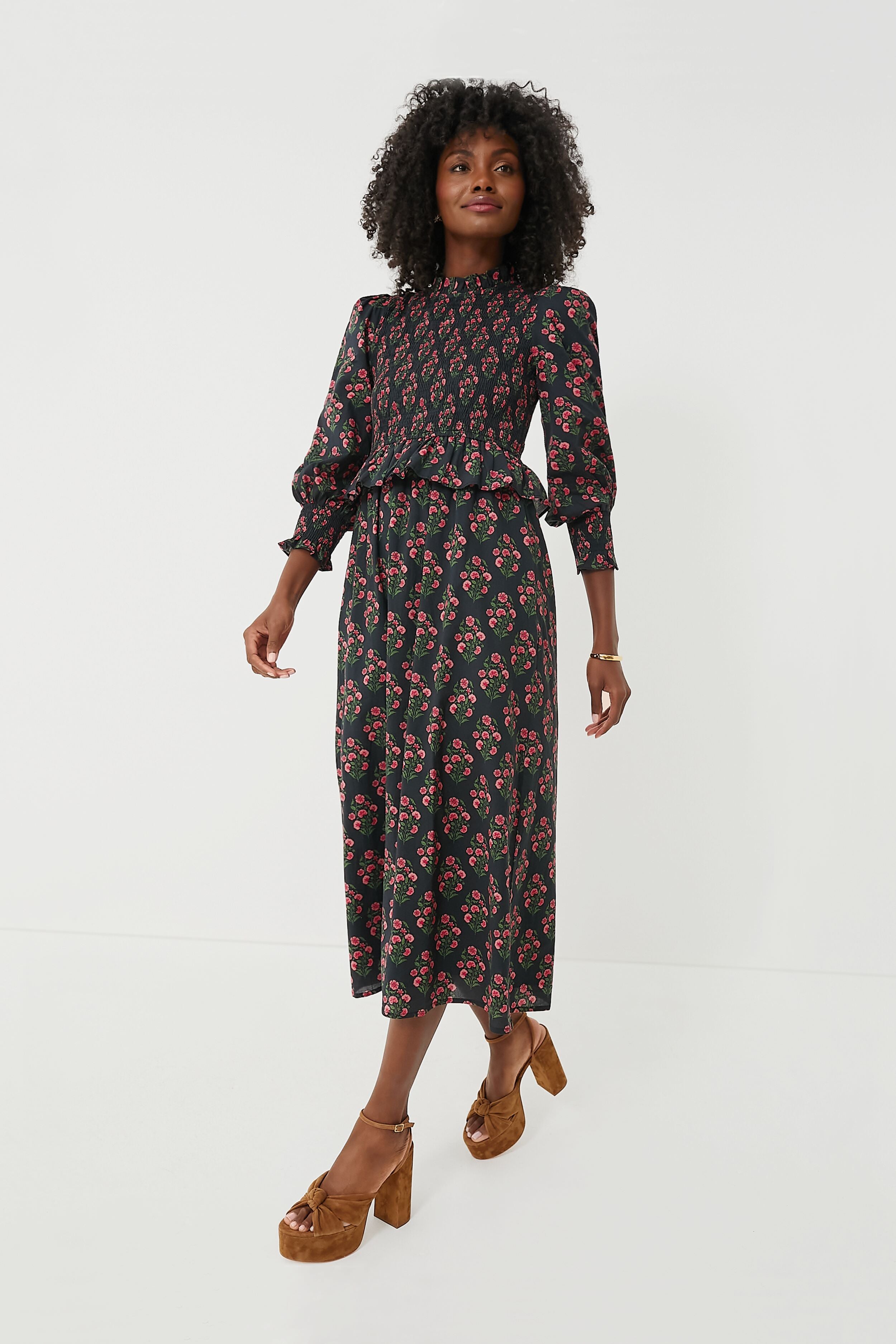 Geranium Buta Florence Dress-Charming Tale Store