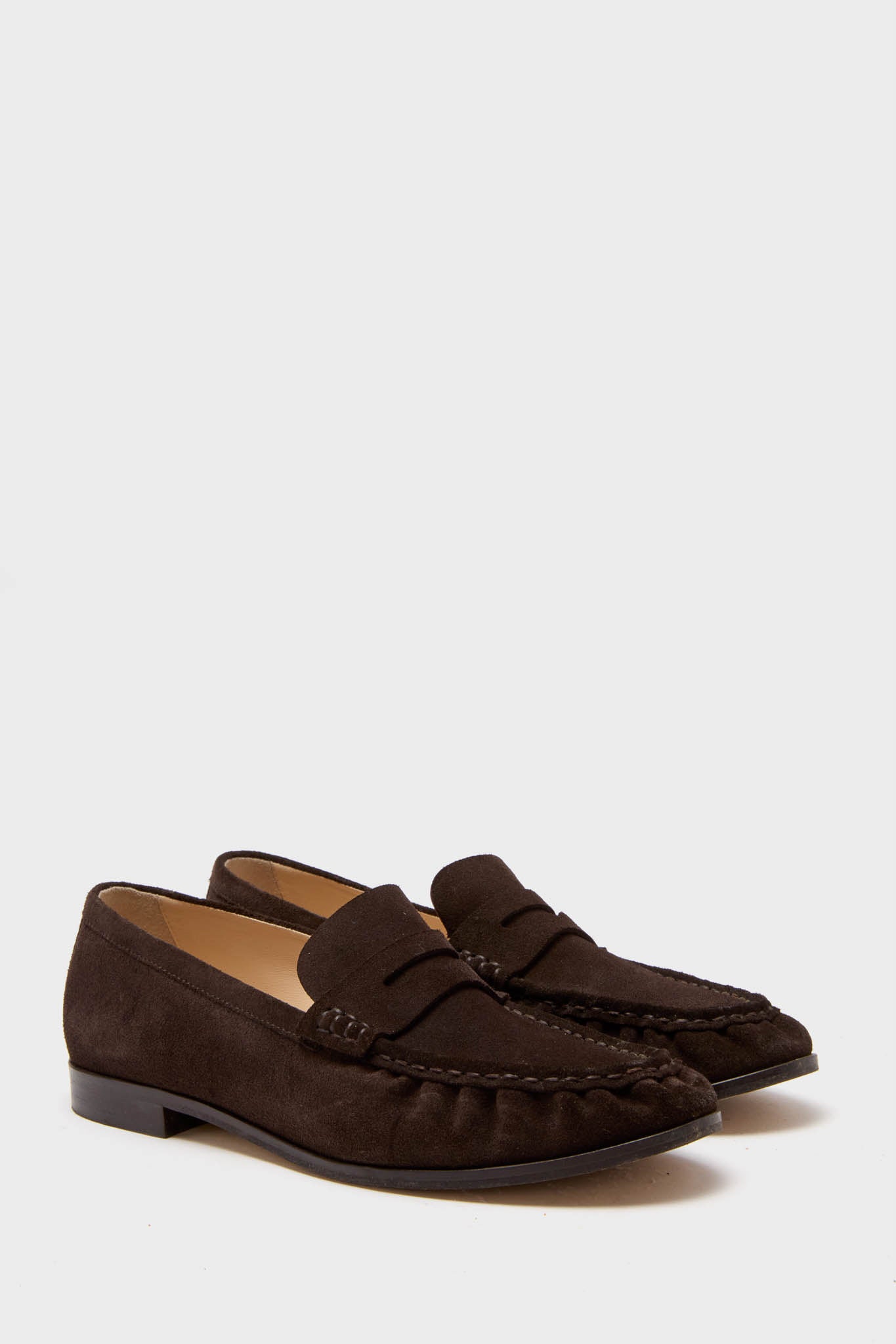 Chocolate Suede Vivian Loafers-Charming Tale Store