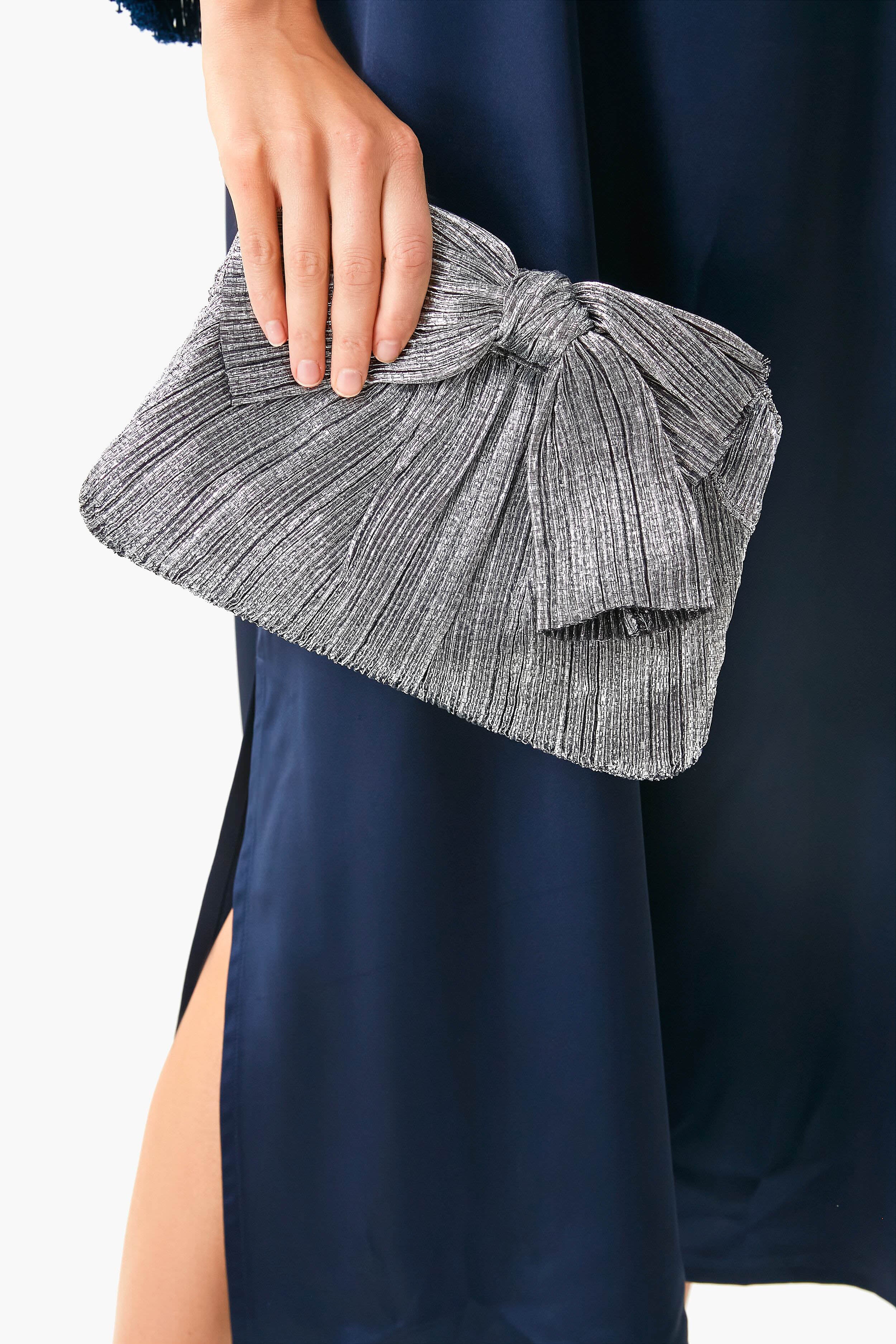 Dark Silver Lame Rayne Clutch-Charming Tale Store