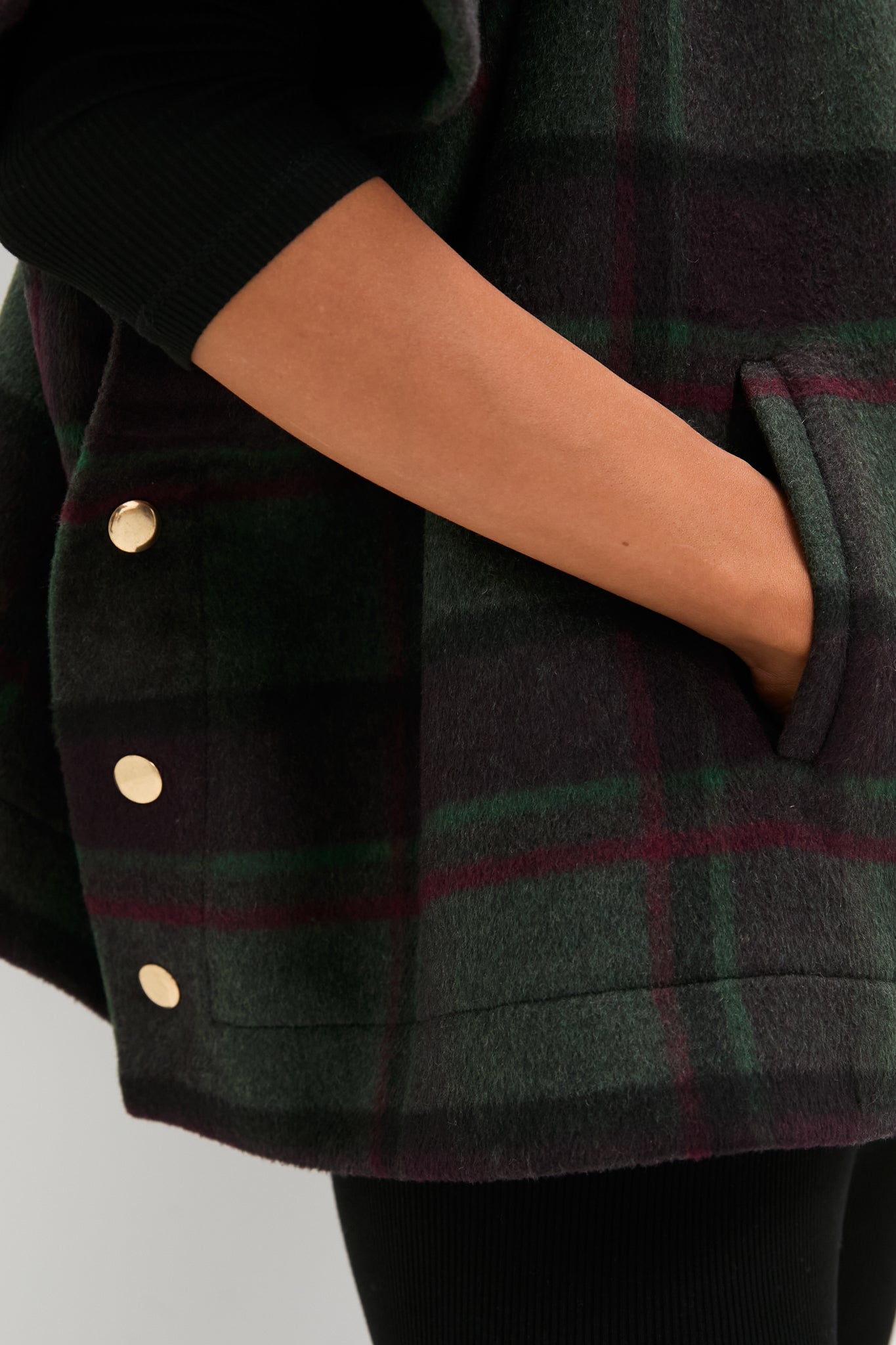 Forest Plaid Wool Winthrop Poncho-Charming Tale Store