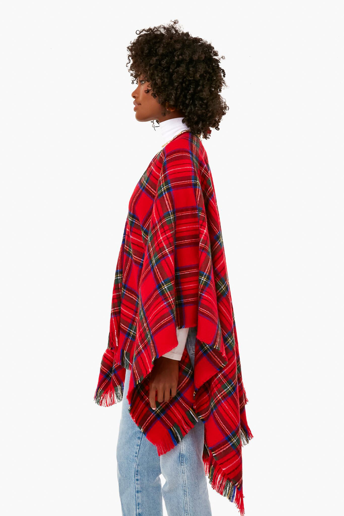 Exclusive Ruana Plaid Poncho-Charming Tale Store