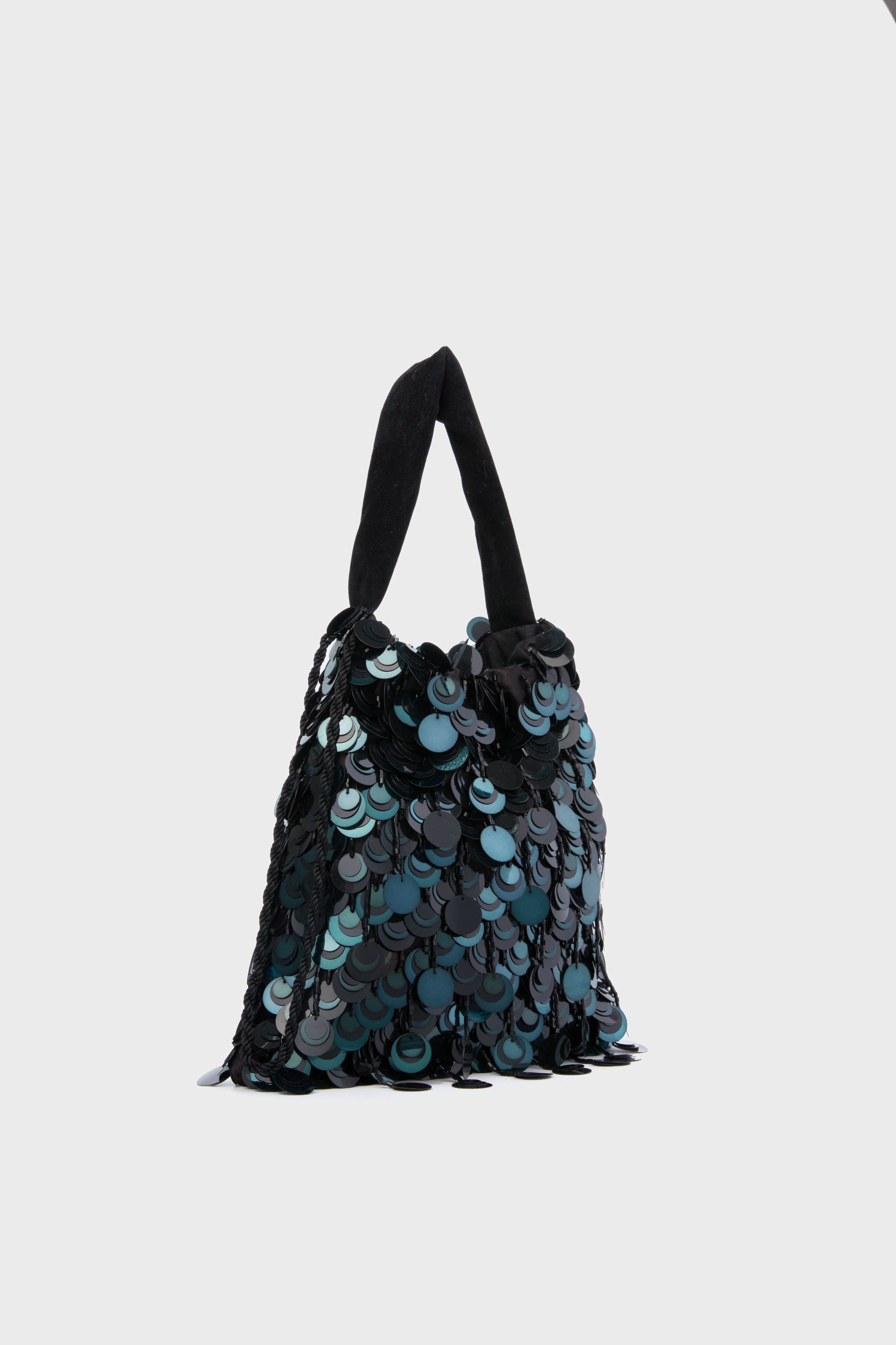 Dark Peacock Sequin Gala Bag-Charming Tale Store