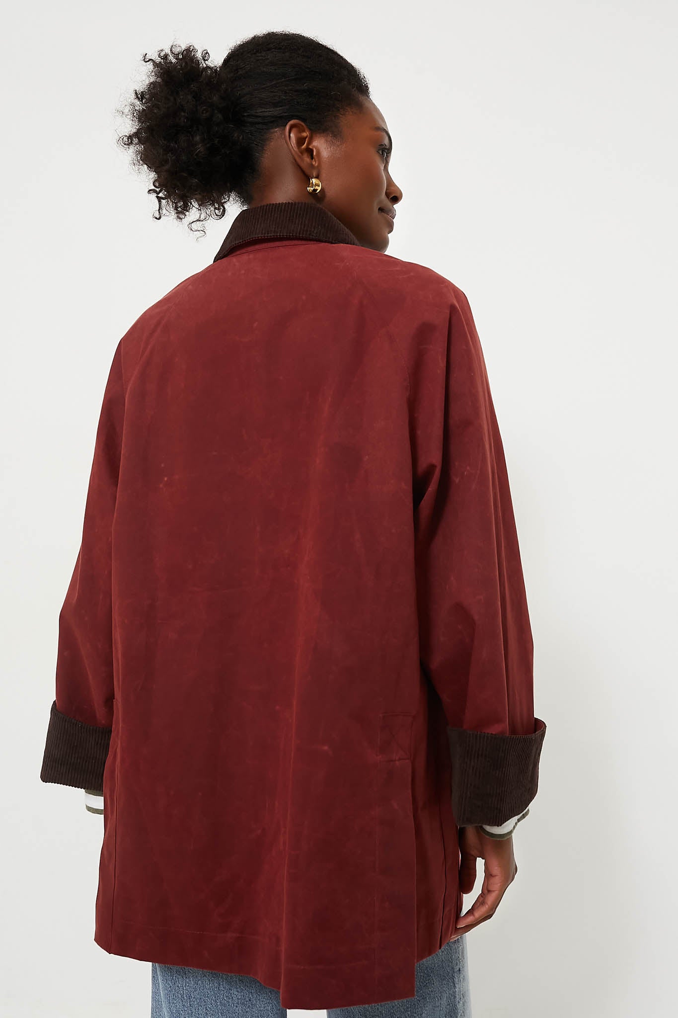 Brick Red Chiltern Street Jacket in Waxed Cotton-Charming Tale Store