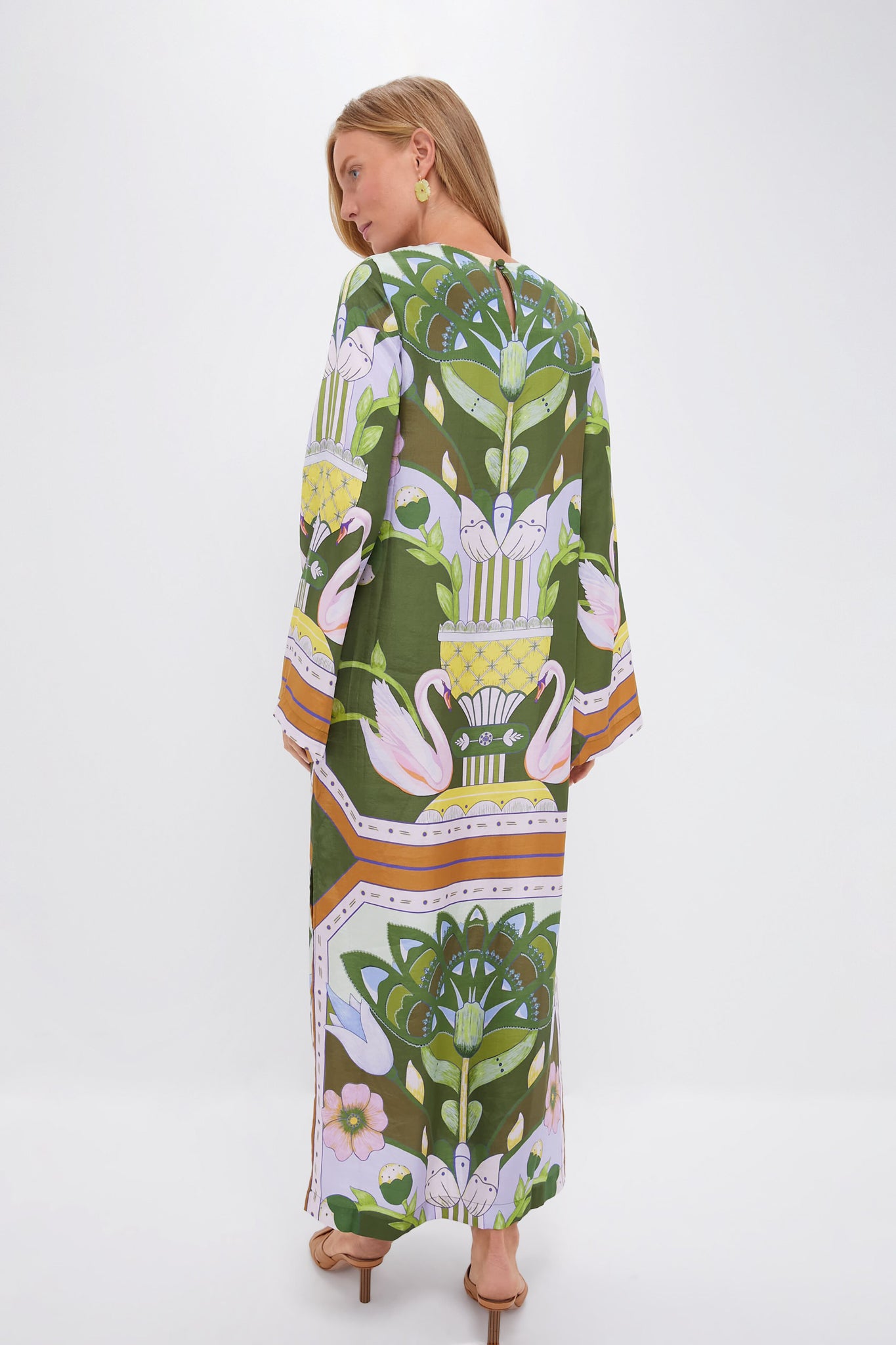 Green Multicolor Print Lilian Dress-Charming Tale Store