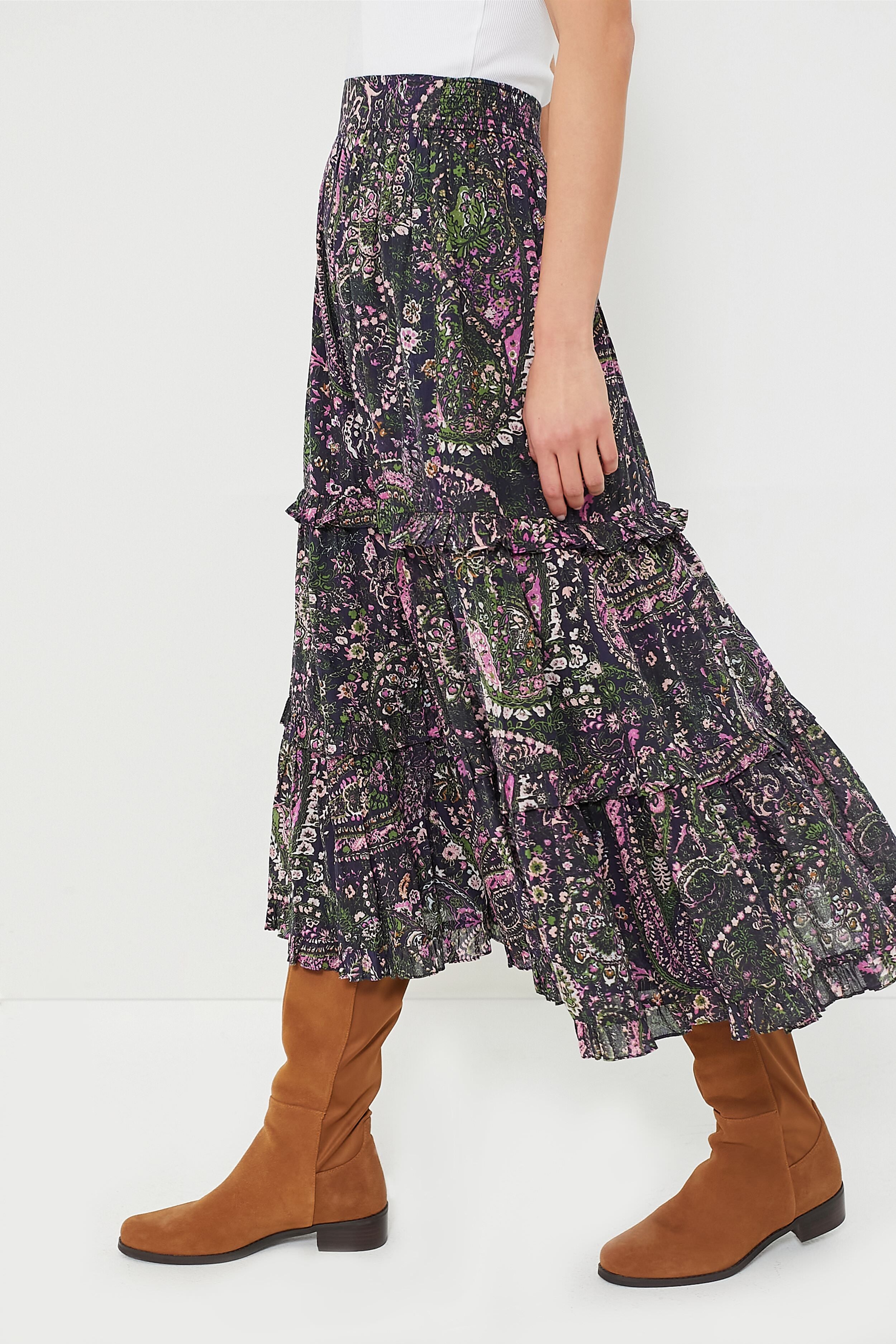 Caymen Paisley Purple Darcy Ankle Skirt-Charming Tale Store