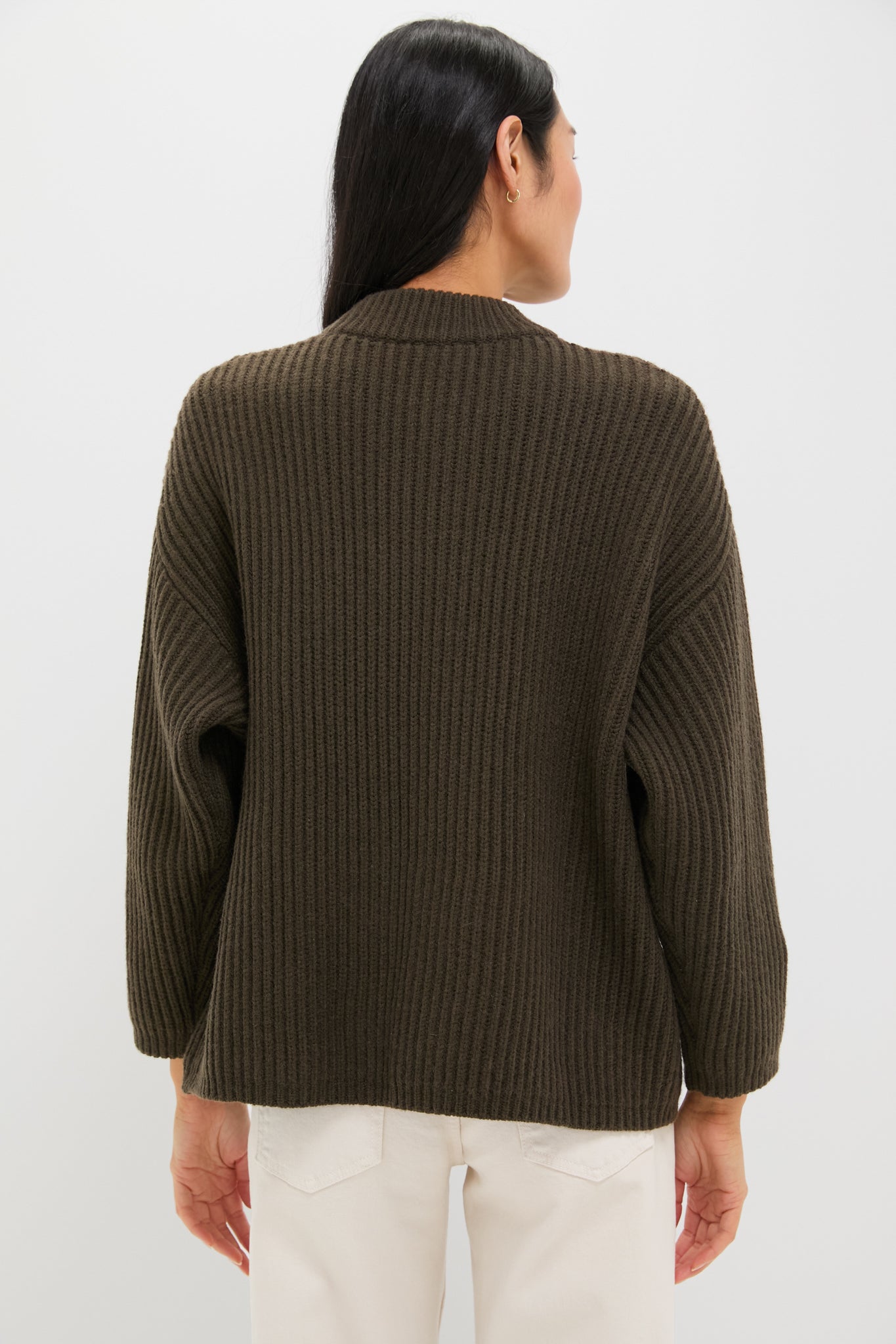 Olive Green Crewneck Jack Sweater-Charming Tale Store