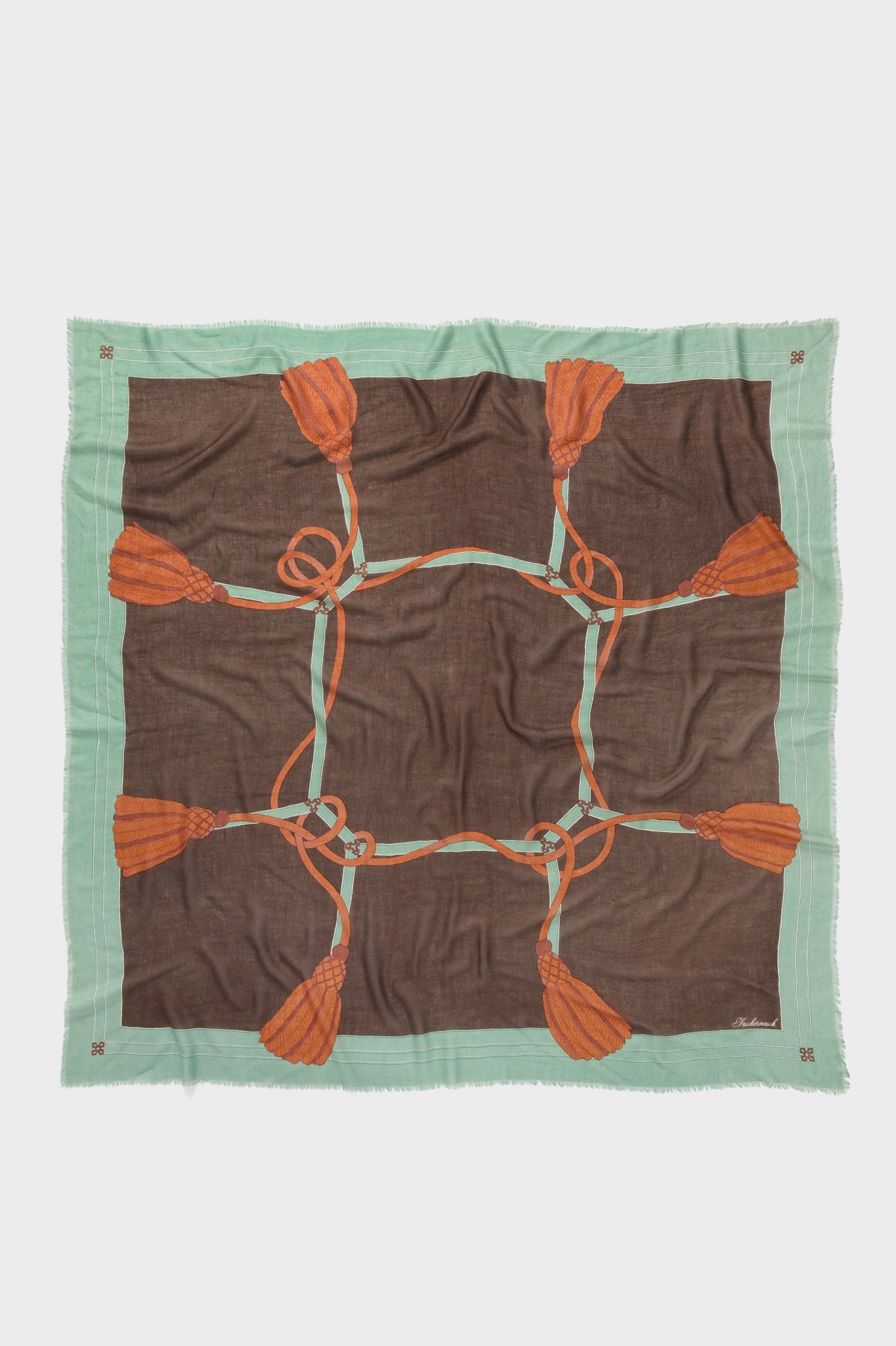 French Tassel Silk Cashmere Blend Large Scarf-Charming Tale Store