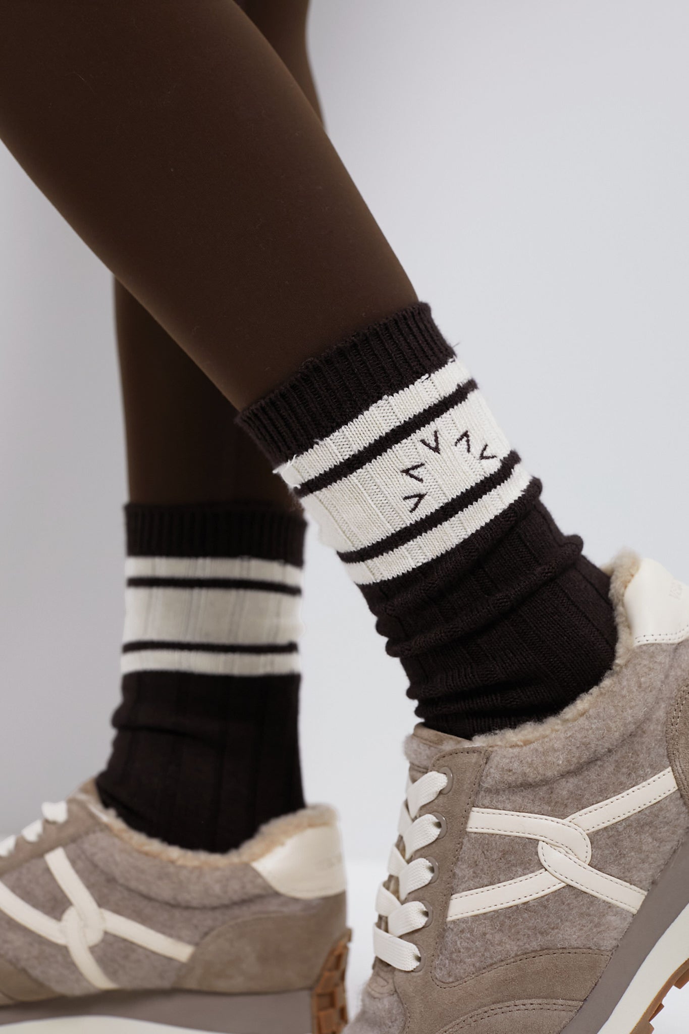 Coffee Bean Malissa Plush Wide Rib Sock-Charming Tale Store