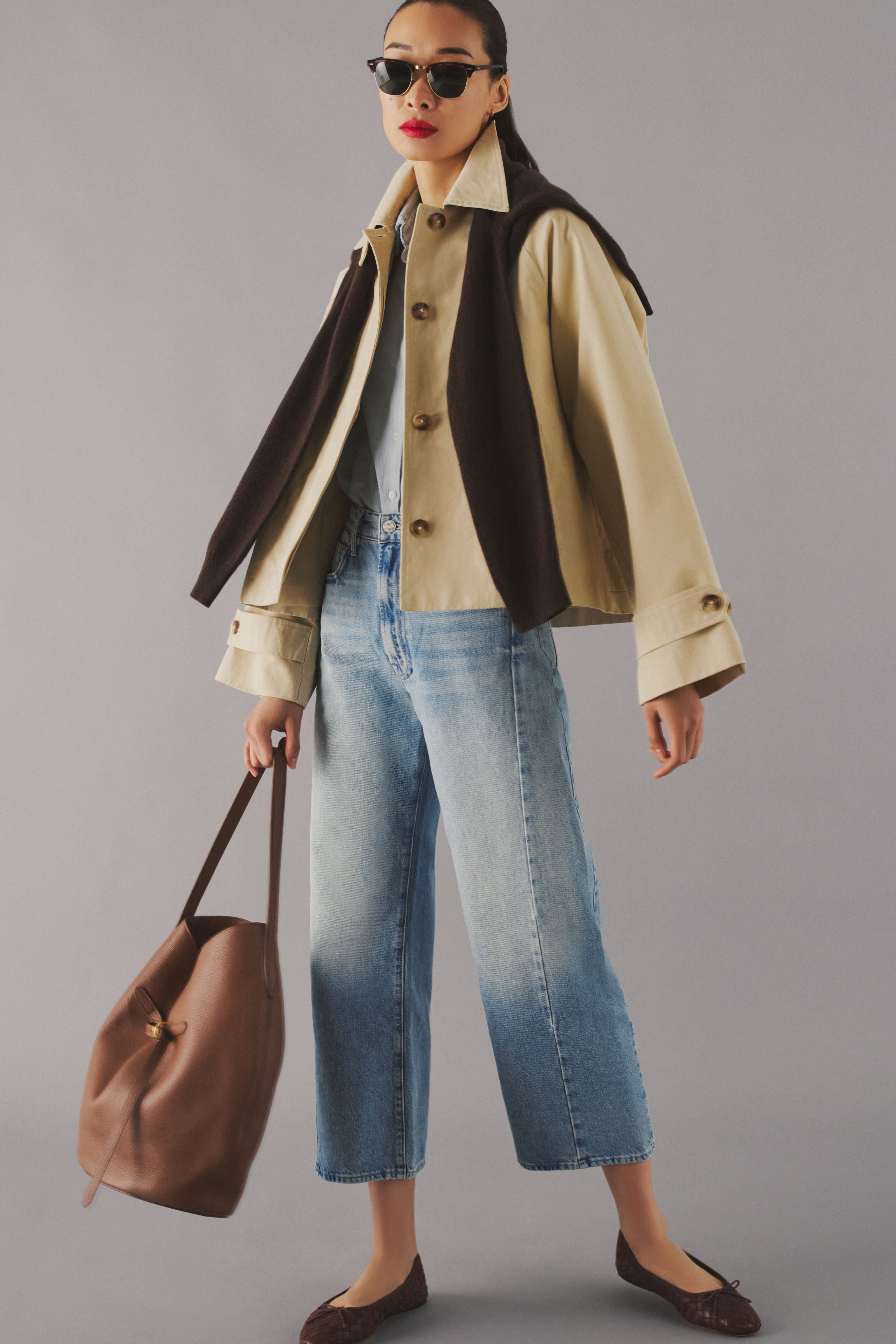 Espresso Woven Leather Leonie Flats-Charming Tale Store