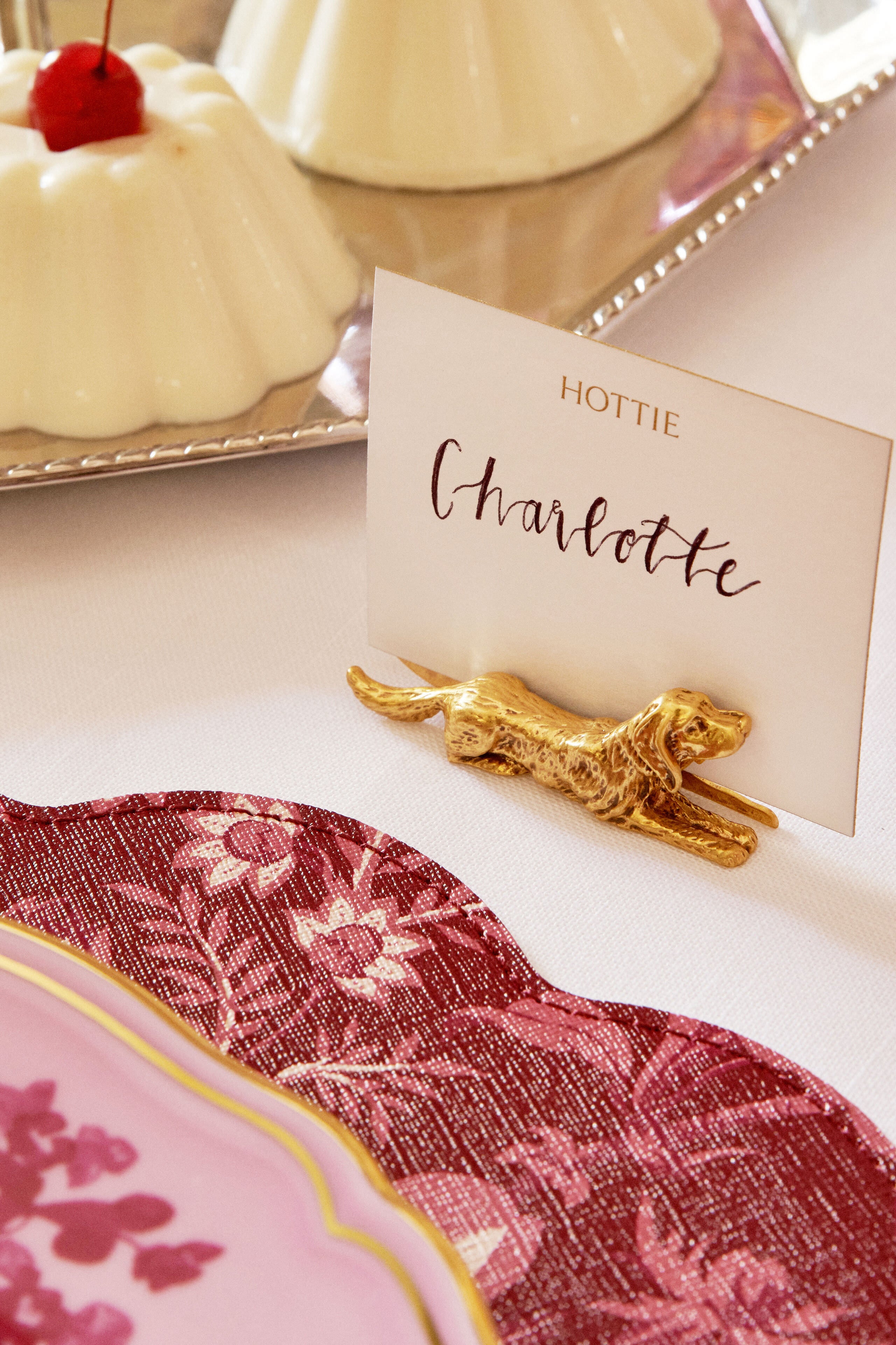 Gold Dog Place Card Holders Set of 4-Charming Tale Store