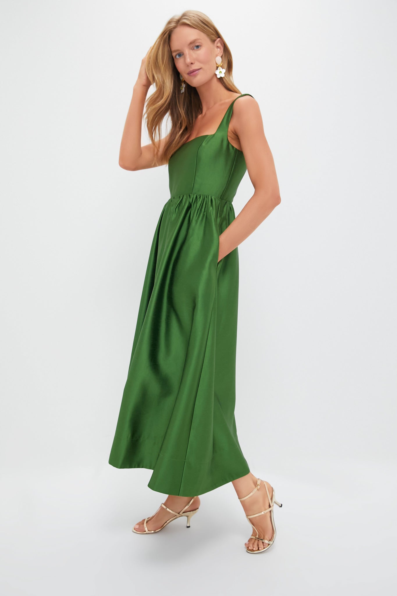 Green Dupioni Esme Dress-Charming Tale Store