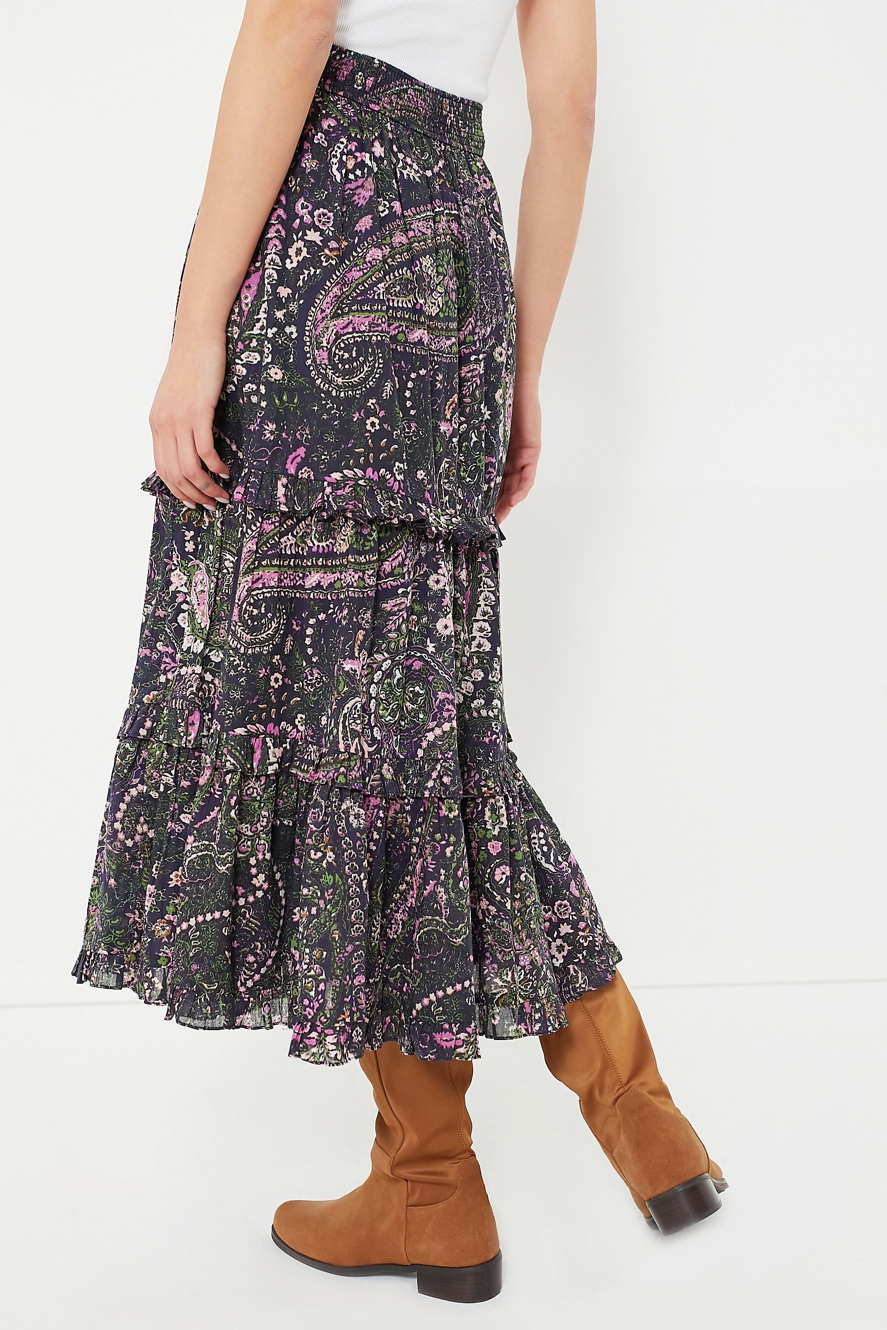 Caymen Paisley Purple Darcy Ankle Skirt-Charming Tale Store