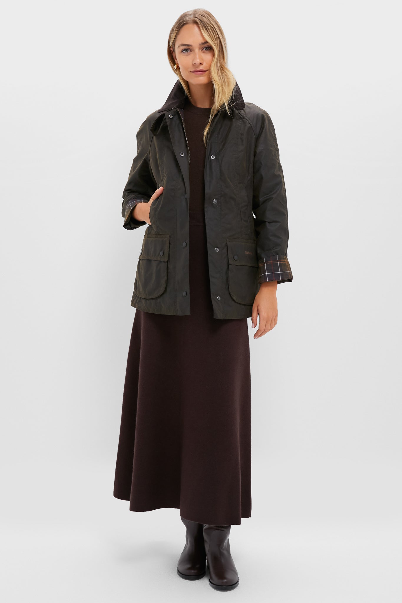 Classic Olive Beadnell Wax Jacket-Charming Tale Store