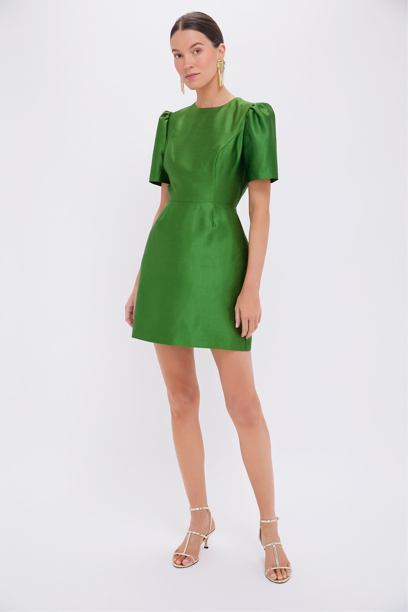 Green Dupioni Carine Dress-Charming Tale Store