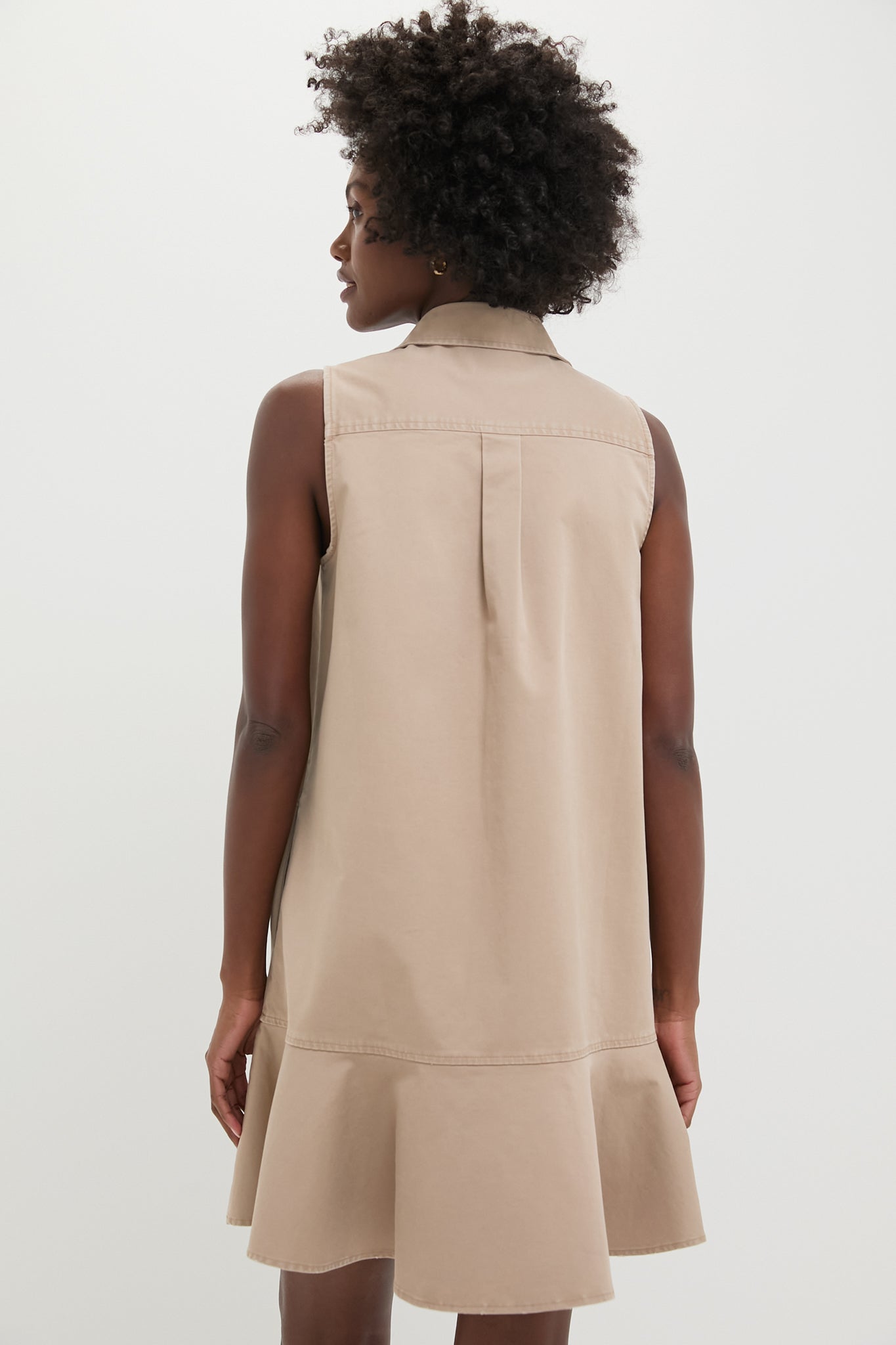 Tan Khaki Sleeveless Callahan Dress-Charming Tale Store
